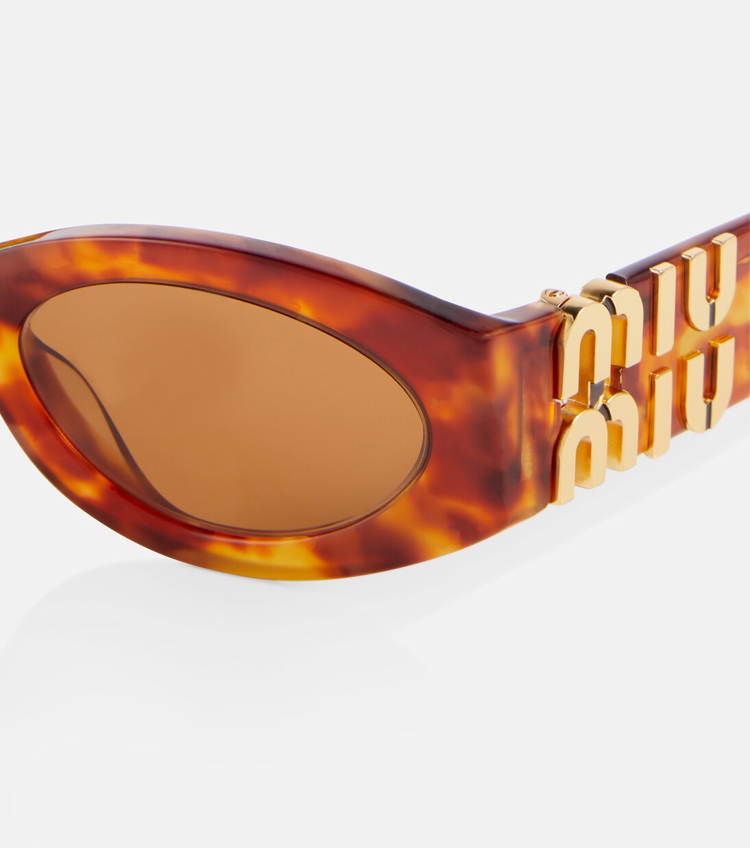 Ovale Sonnenbrille Glimpse in Braun - Miu Miu | Mytheresa