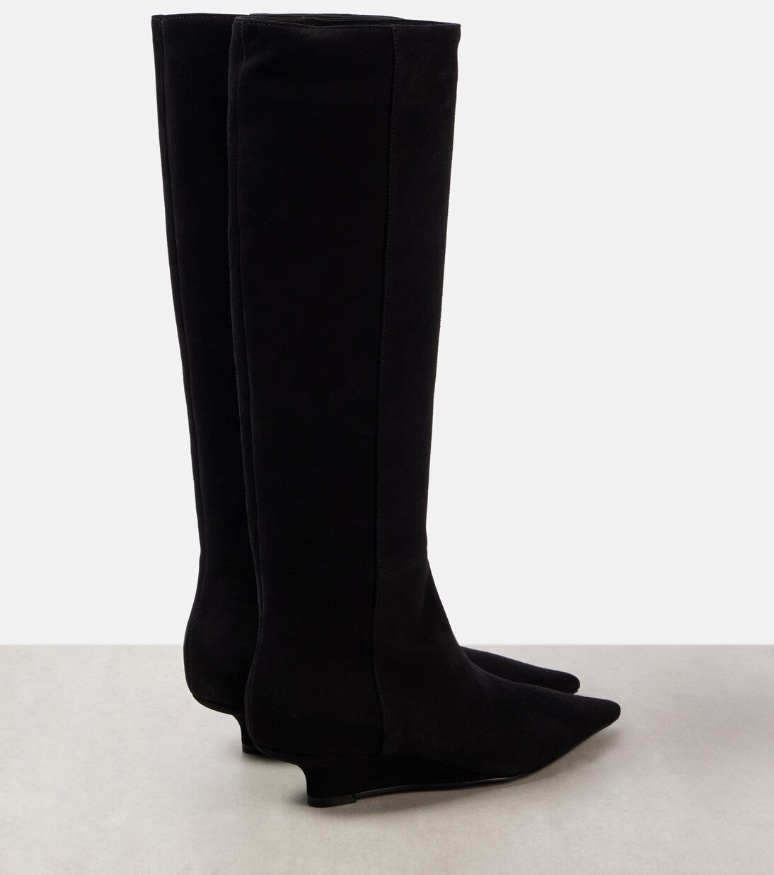 K&S Shoes Suede Knee High Boots Bourbon