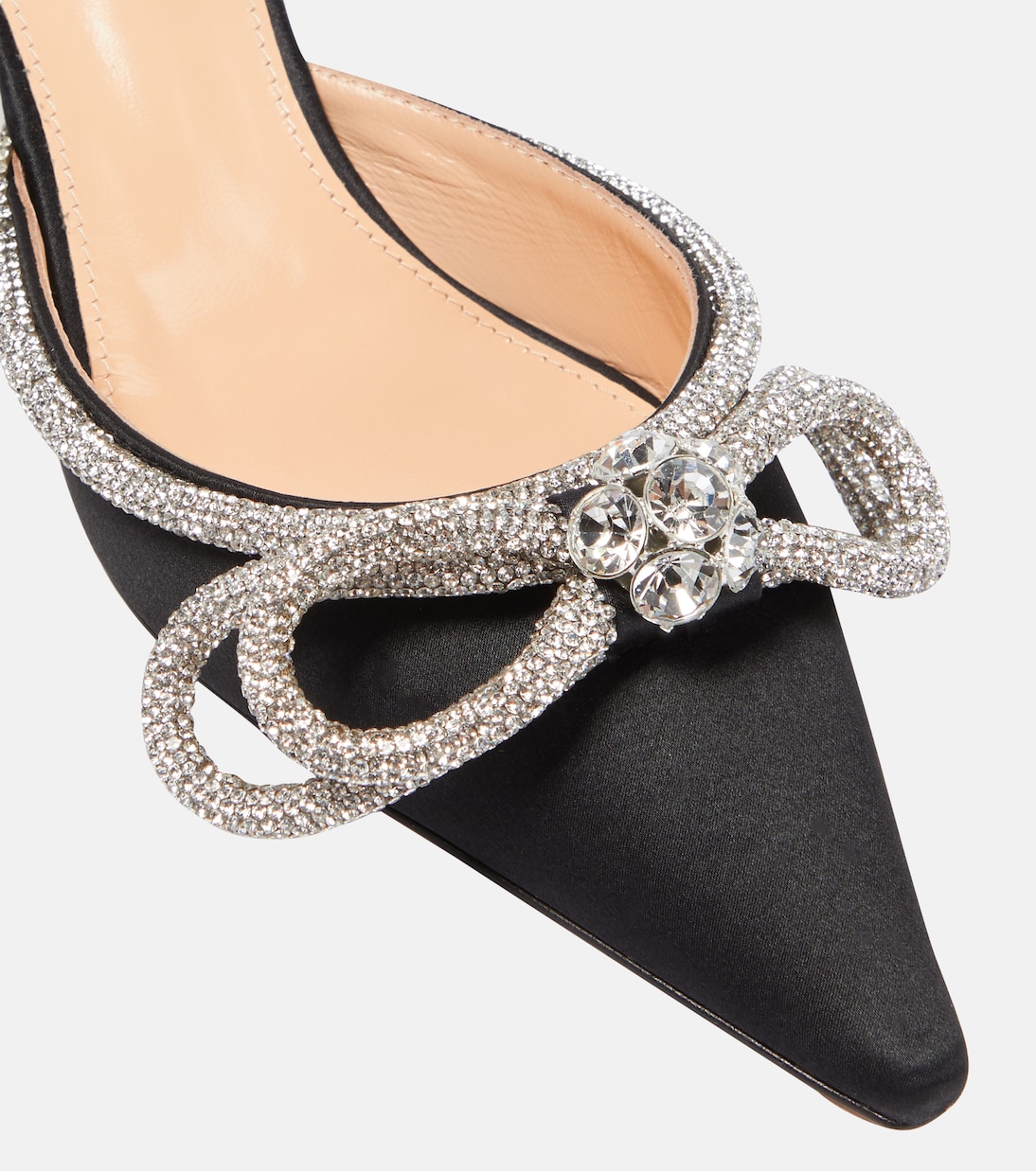 Verzierte Pumps Double Bow aus Satin in Schwarz - Mach Mach  