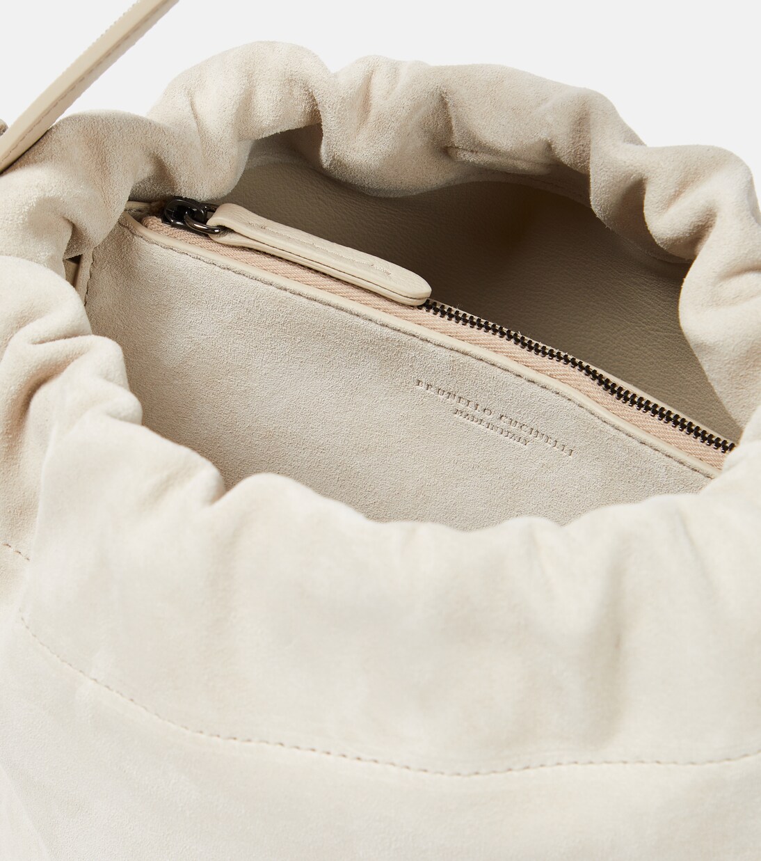 Verzierte Bucket-Bag aus Veloursleder | Brunello Cucinelli