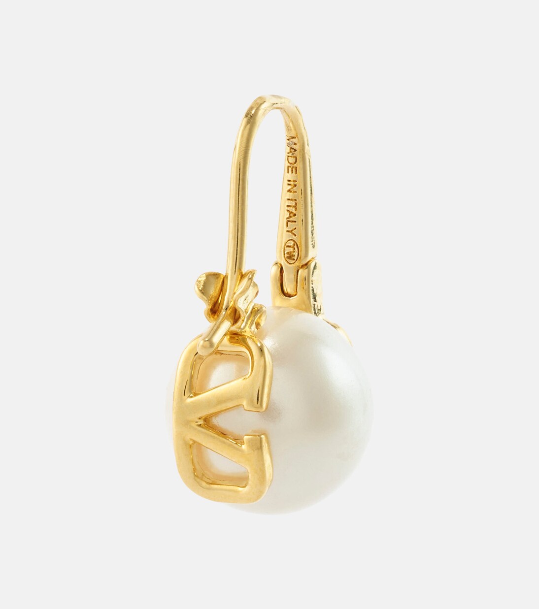 VLogo Signature faux pearl earrings in gold - Valentino | Mytheresa