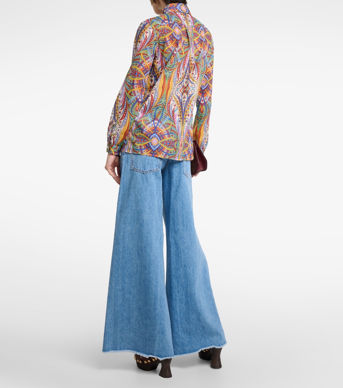 Camicia oversize con stampa, azzurro | Intrend