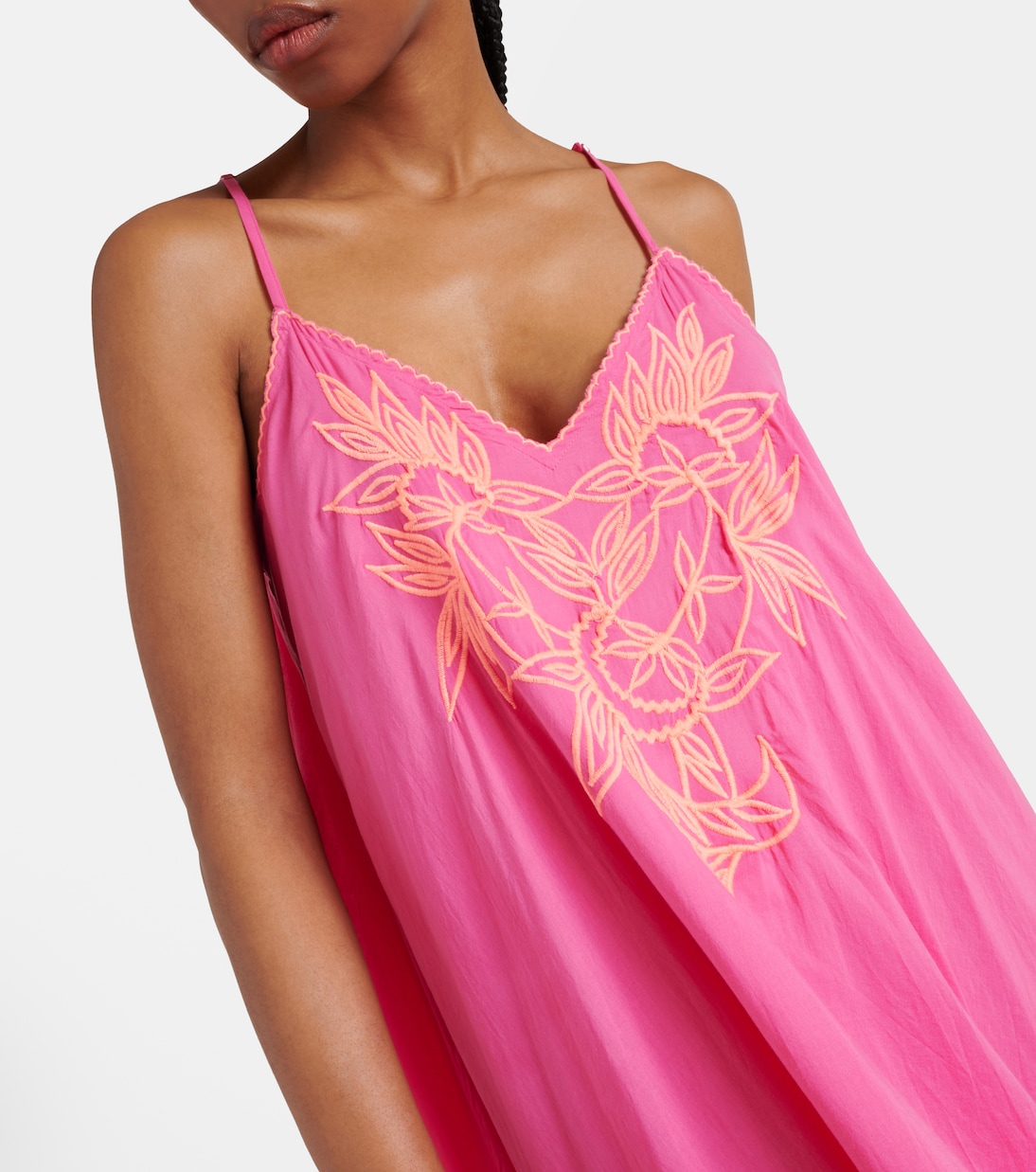Colorblocked cotton maxi dress in multicoloured Juliet Dunn Mytheresa