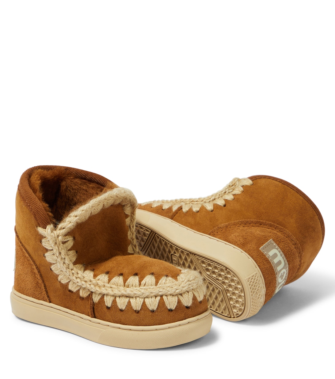 Shearling-lined suede sneakers | Mou Kids