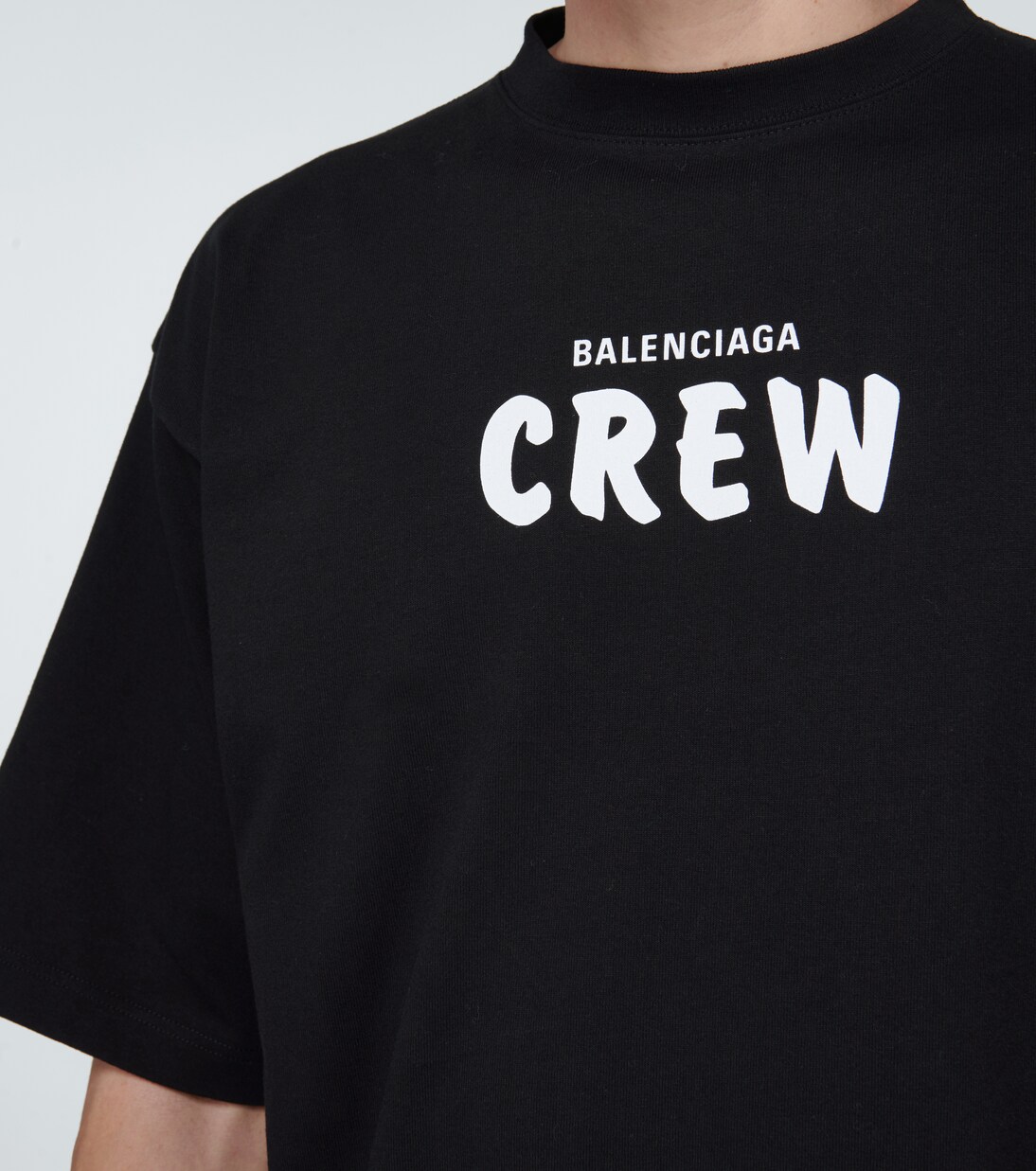 T-Shirt Crew aus Baumwolle in Schwarz - Balenciaga | Mytheresa