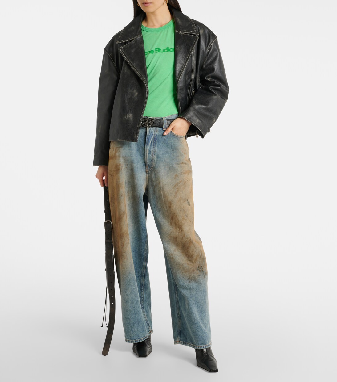 T-Shirt aus Baumwolle in Grün - Acne Studios | Mytheresa