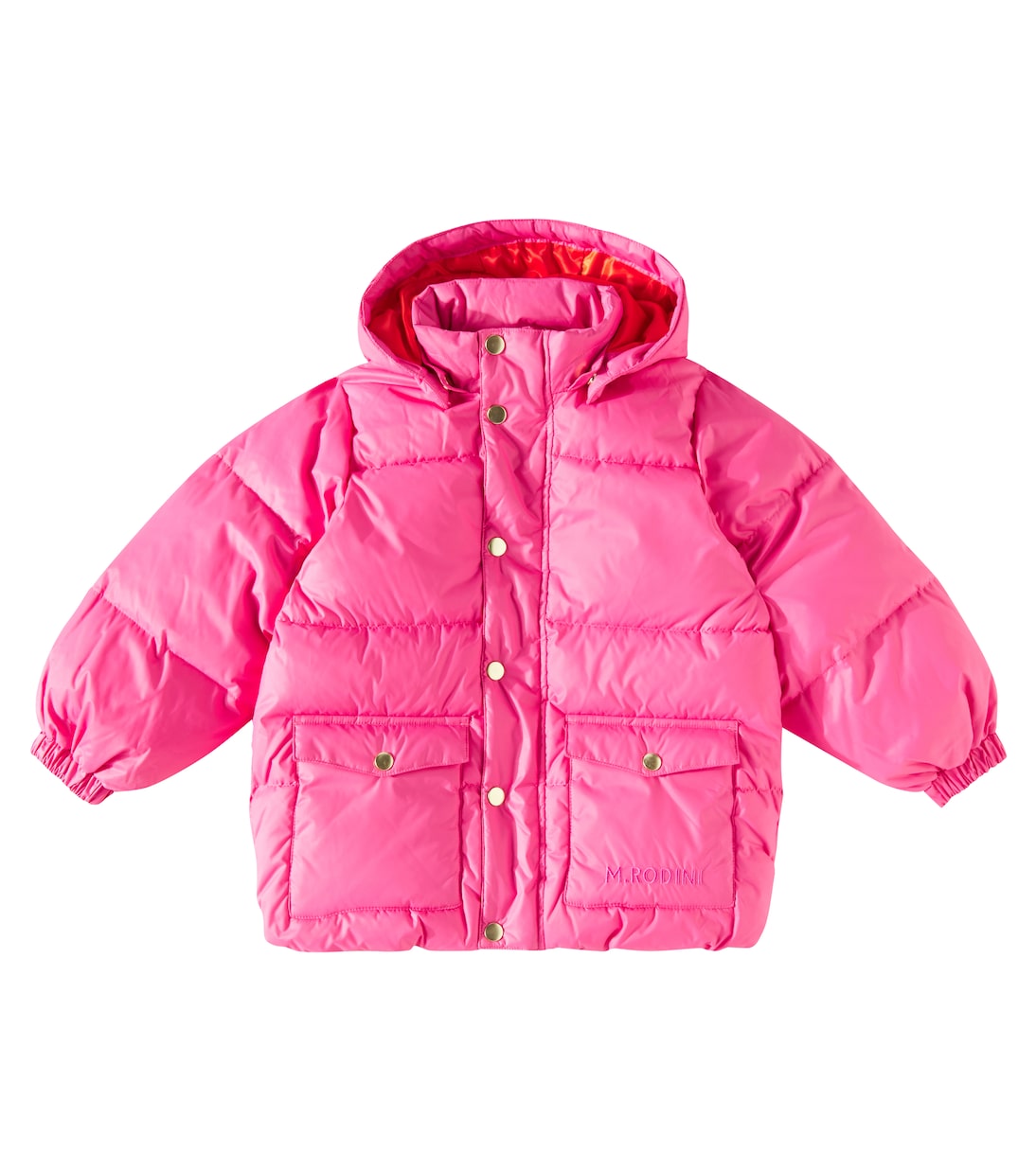 Logo puffer jacket in pink Mini Rodini Mytheresa