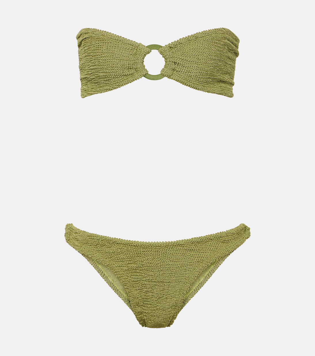 【関税込み】Hunza G グリーン Gloria Tonal Hoops ビキニ Hunza G | Gloria Bikini With Tonal Hoops