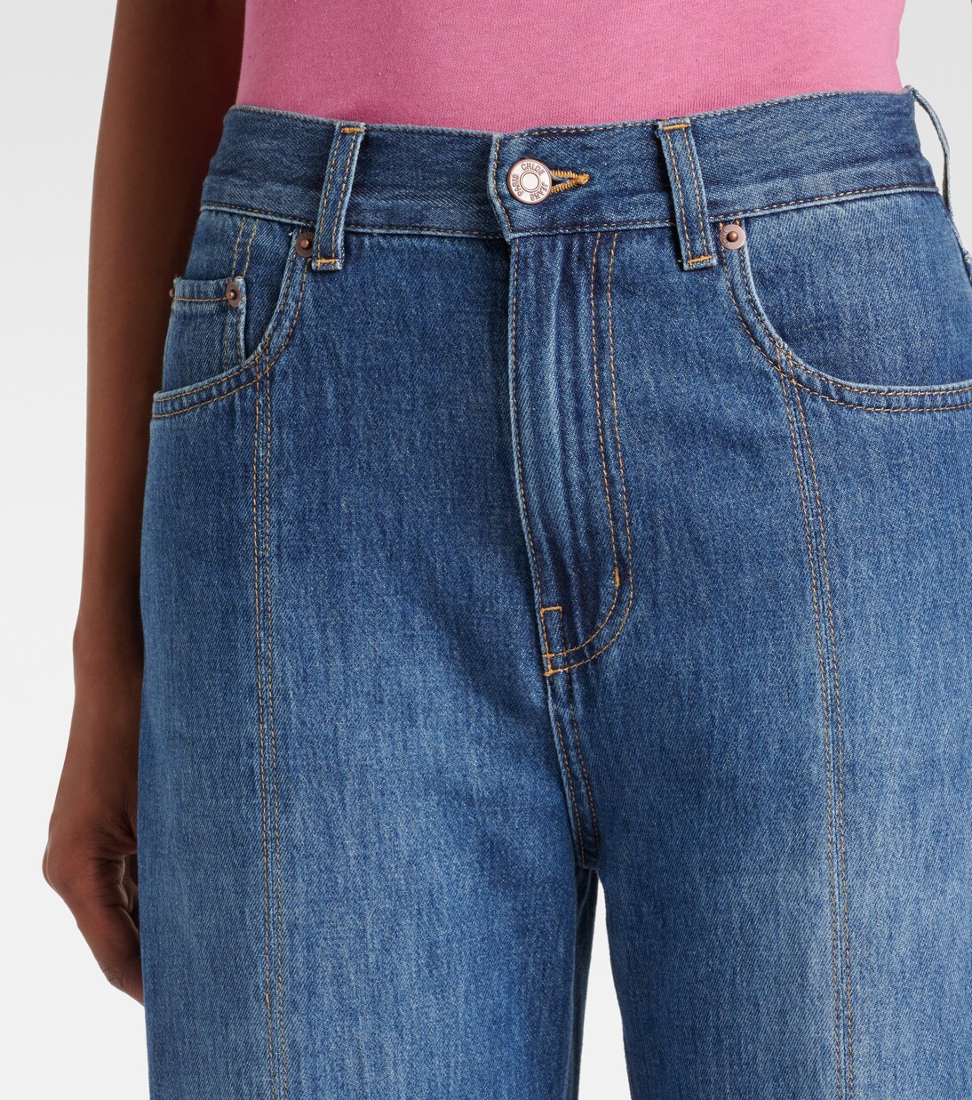 Chloé Blue Cotton Flared Jeans