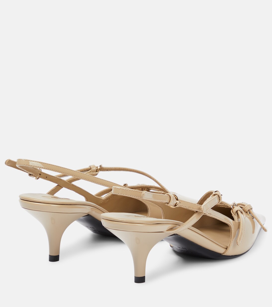 Slingback-Pumps aus Lackleder in Beige - Miu Miu | Mytheresa