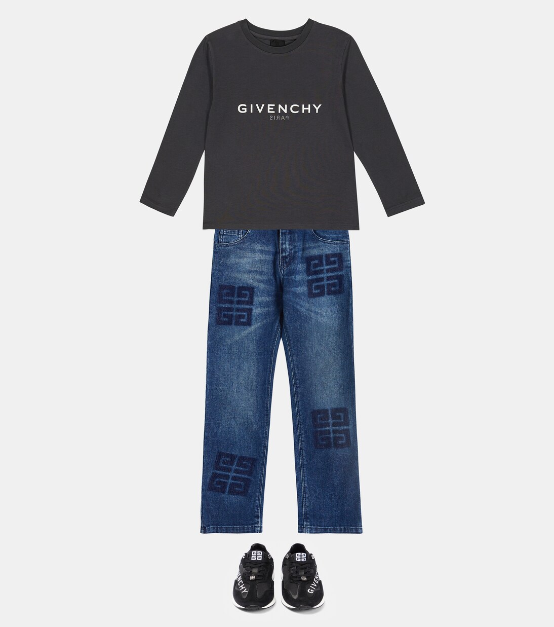 4G mid-rise straight jeans in blue - Givenchy Kids | Mytheresa