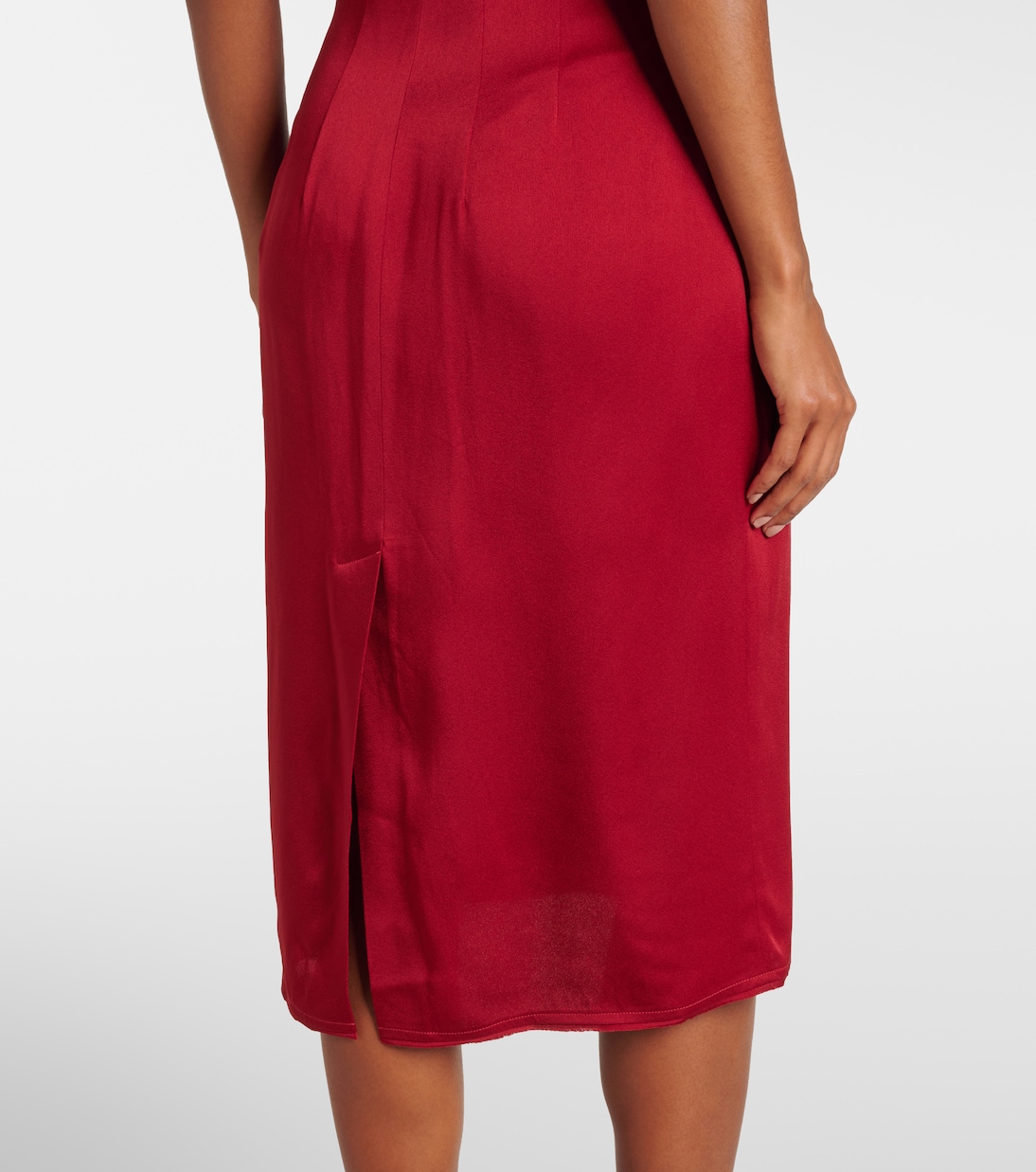 Draped Satin Midi Dress main image 1