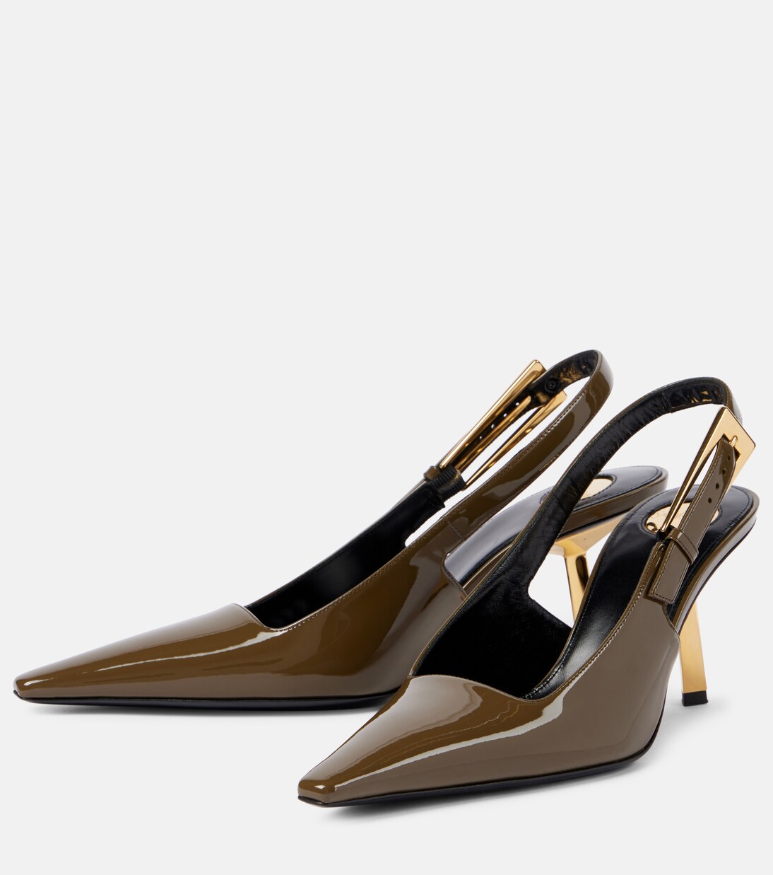 BLAKE SLINGBACK PUMPS 80 IN BROWN PATENT LEATHER main image 1
