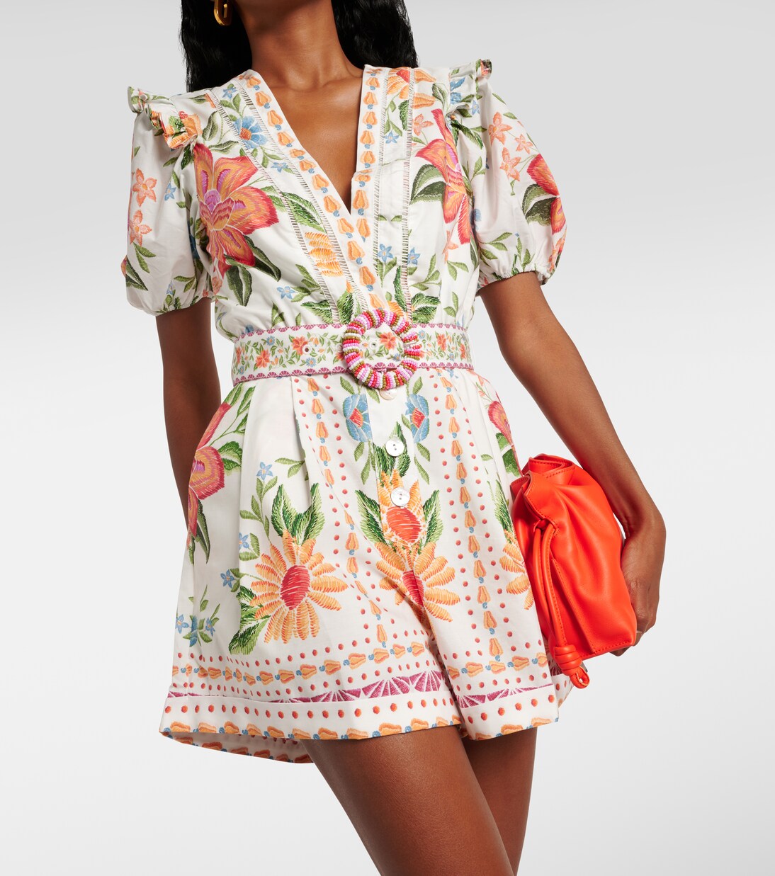 Playsuit Bloom Garden aus Baumwolle in Multicolor - Farm Rio 