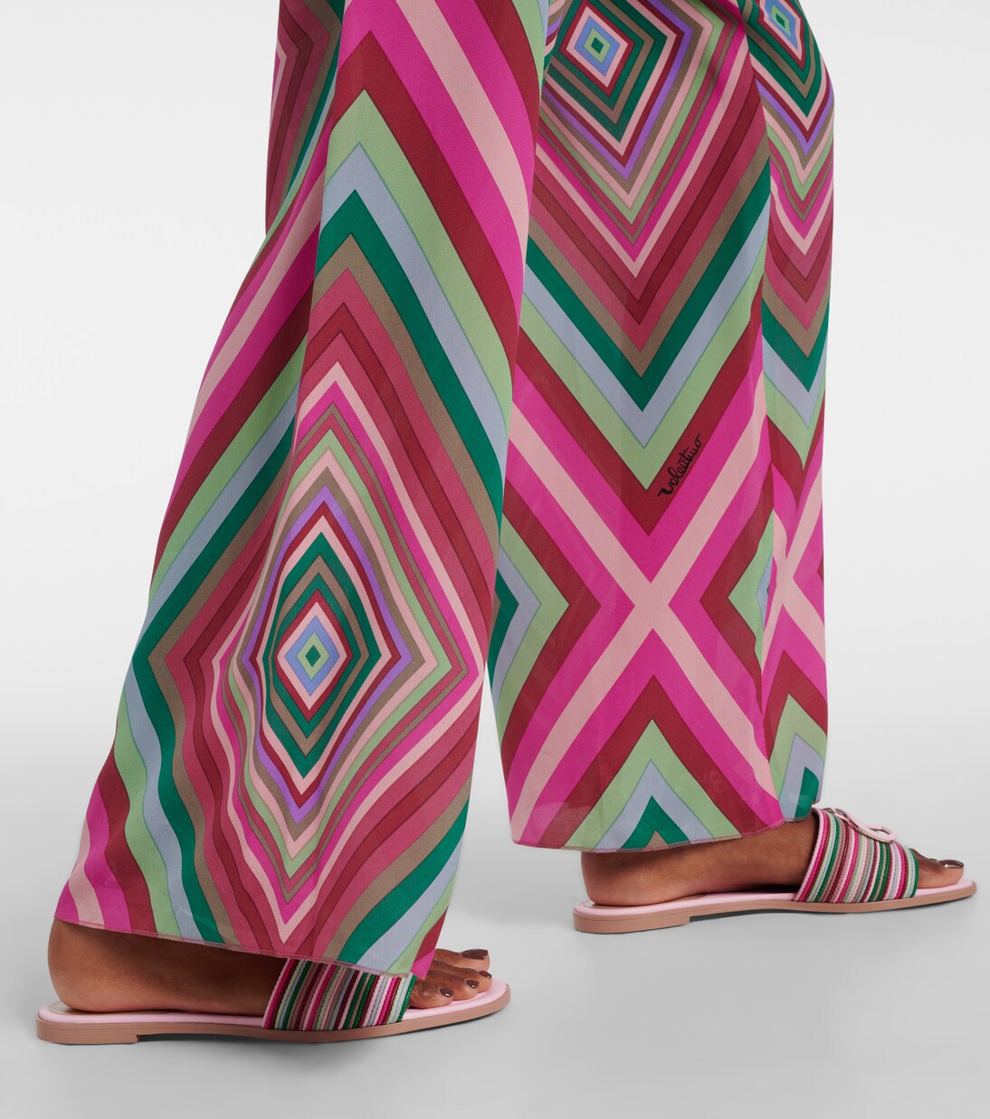 VLogo Bow Mules Women Silk Silver