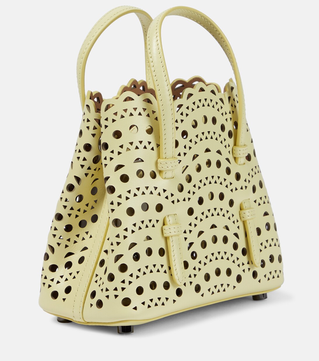 Tote Mina 16 Vienne Wave aus Leder in Gelb - Alaia | Mytheresa