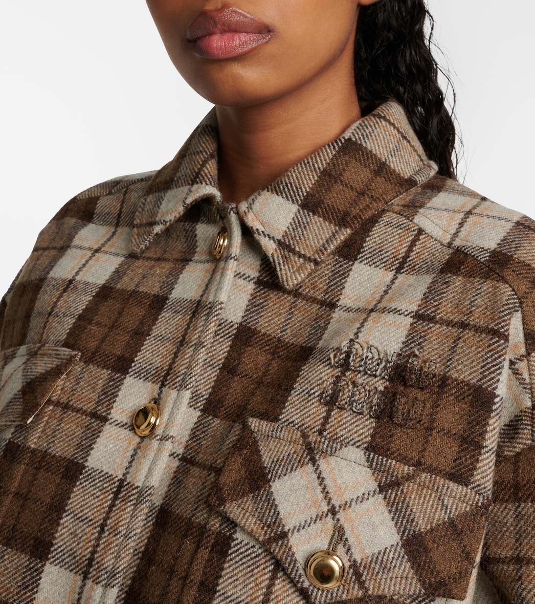 Jacke aus einem Wollgemisch in Braun - Miu Miu | Mytheresa