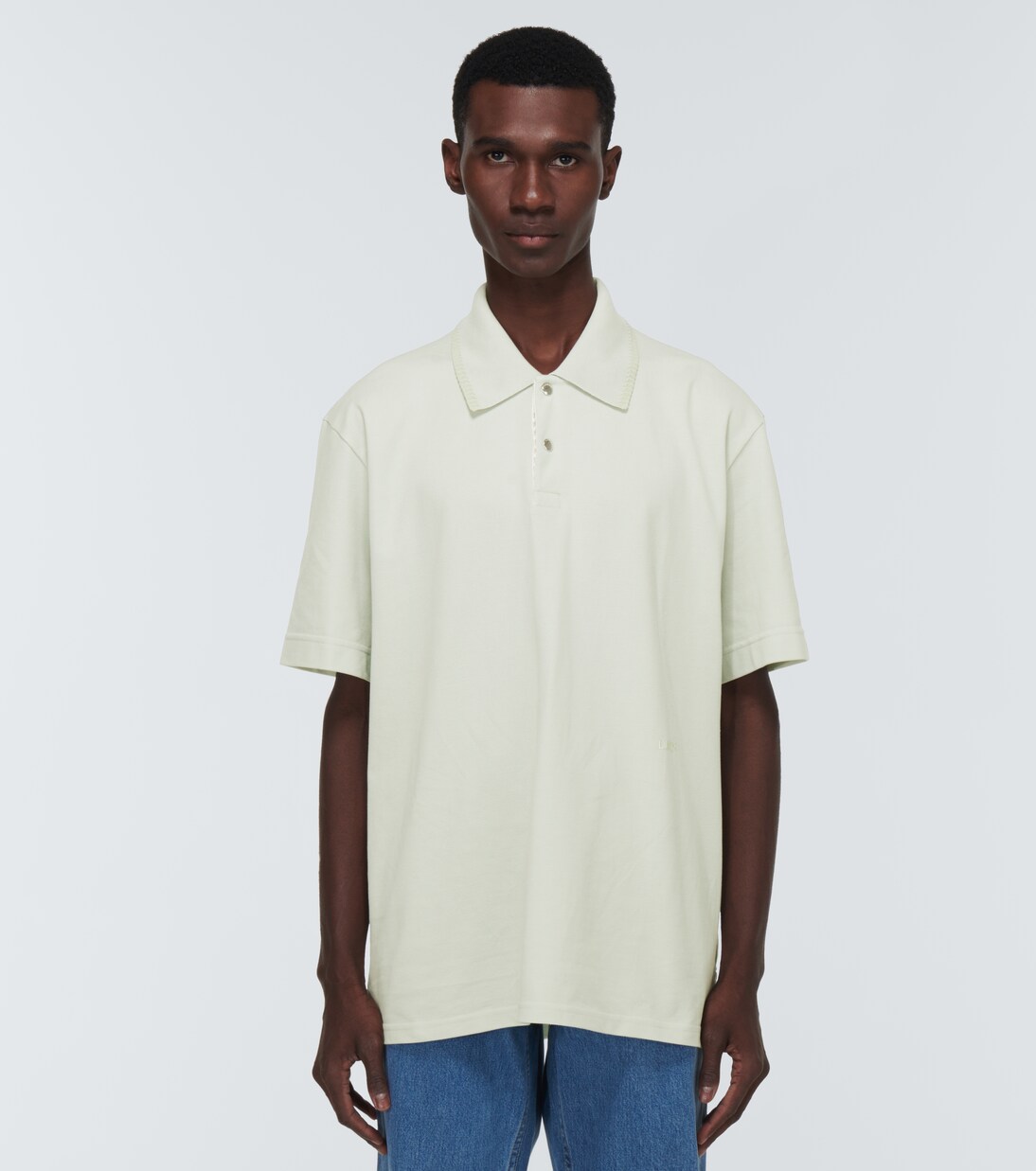 white oversized polo shirt