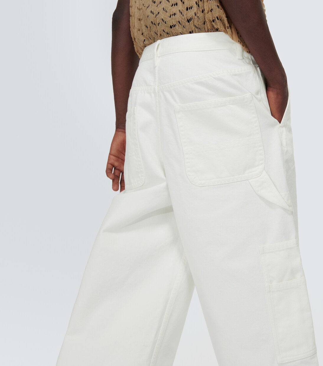 Wide-Leg Cropped Jeans in Weiß - Dries Van Noten | Mytheresa 