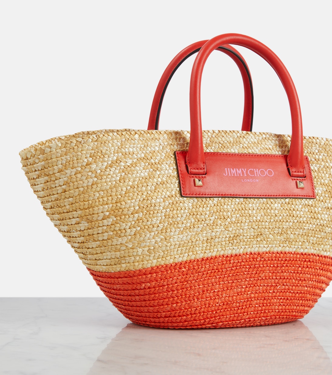 Cabas Beach Basket Medium en raphia | Jimmy Choo