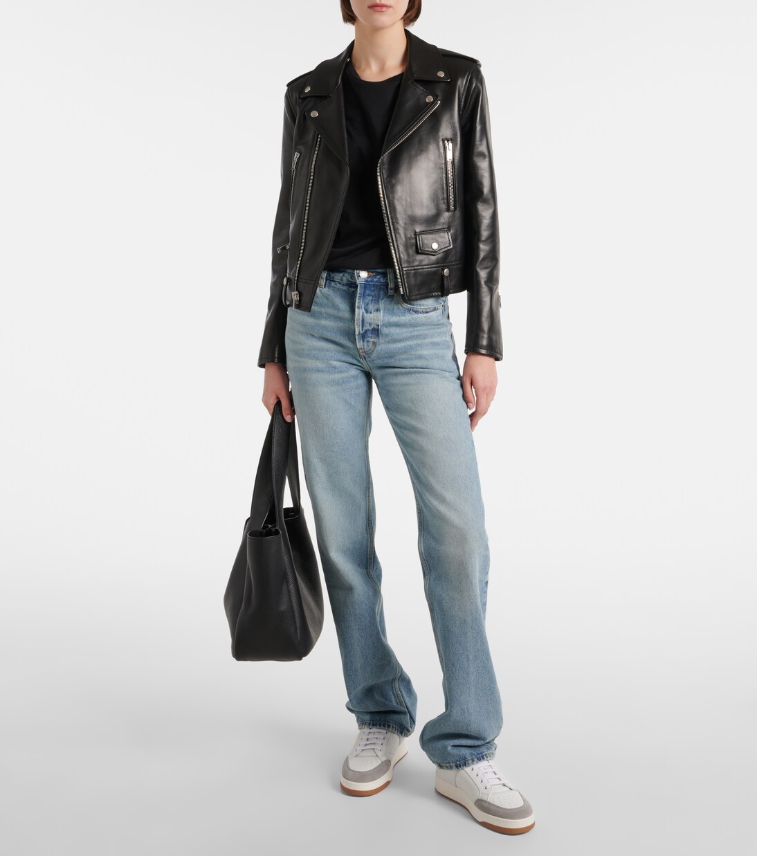 Sneakers SL/61 aus Leder mit Veloursleder in Weiß - Saint Laurent 
