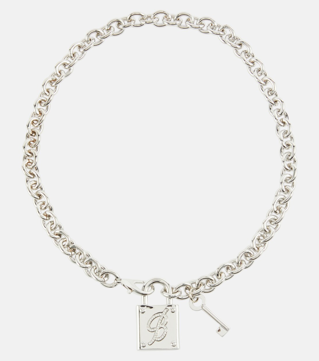 Logo chainlink choker in silver - Blumarine | Mytheresa