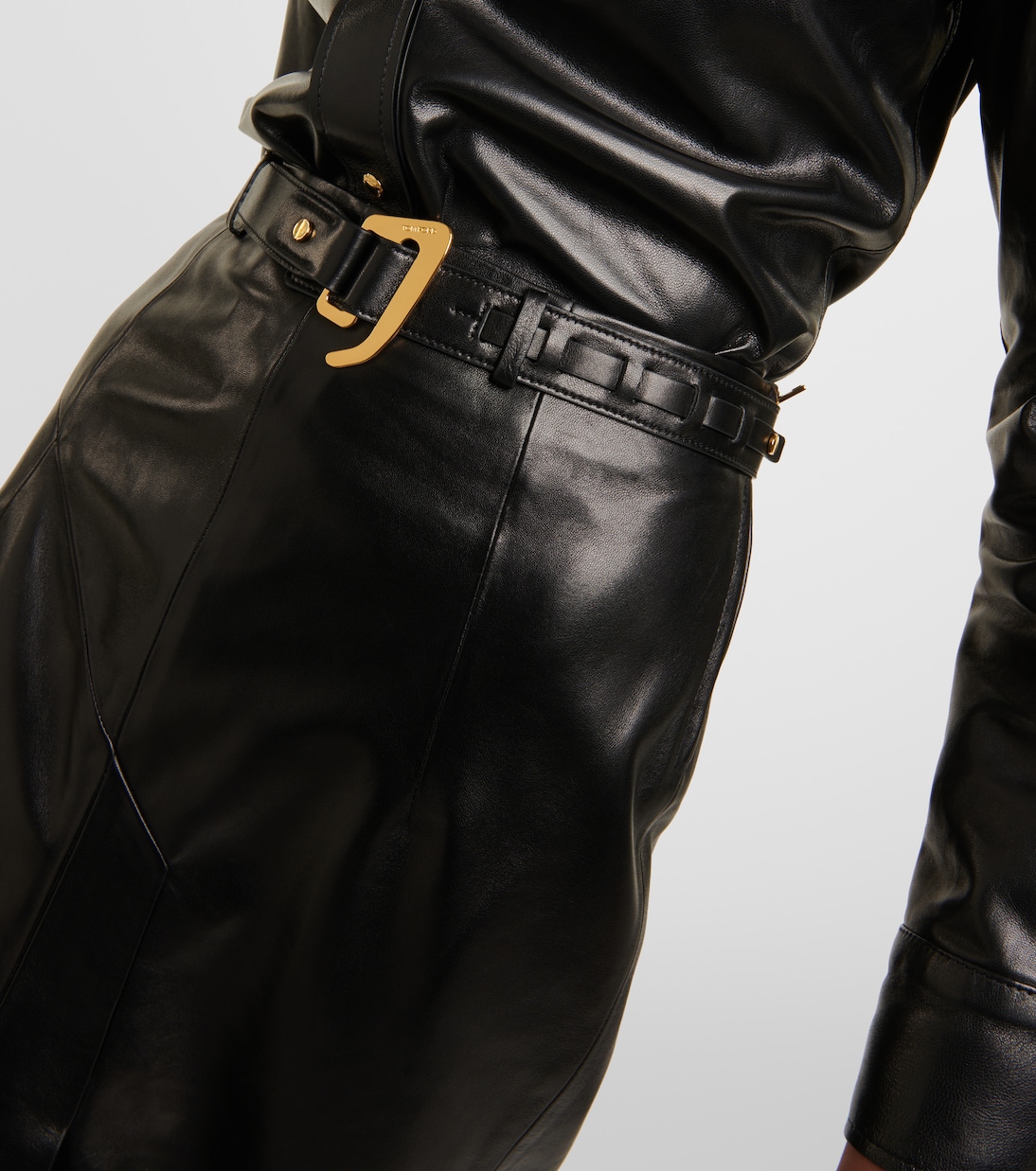 Midirock aus Leder in Schwarz - Tom Ford | Mytheresa 