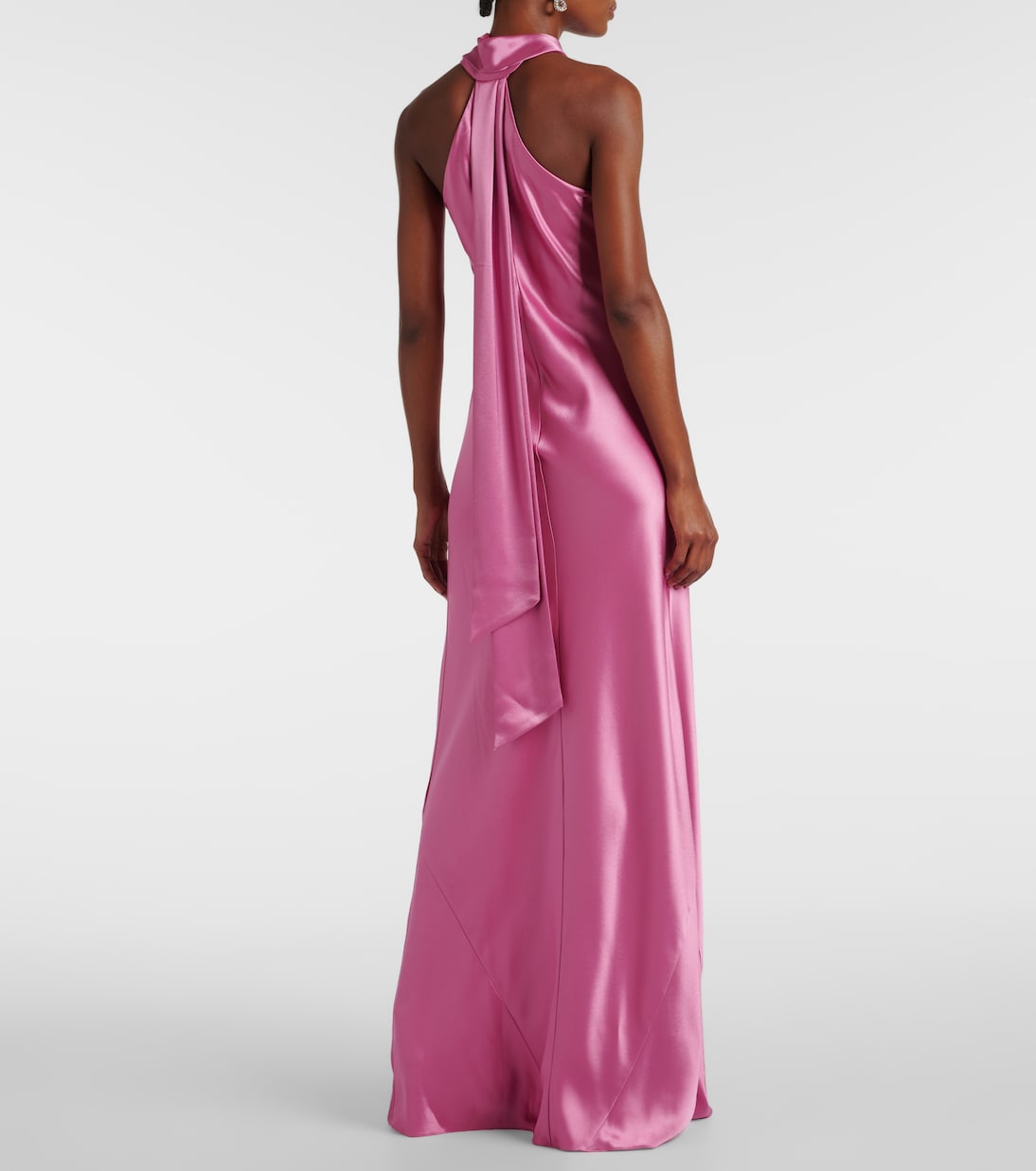 Pandora satin maxi dress in pink Galvan Mytheresa