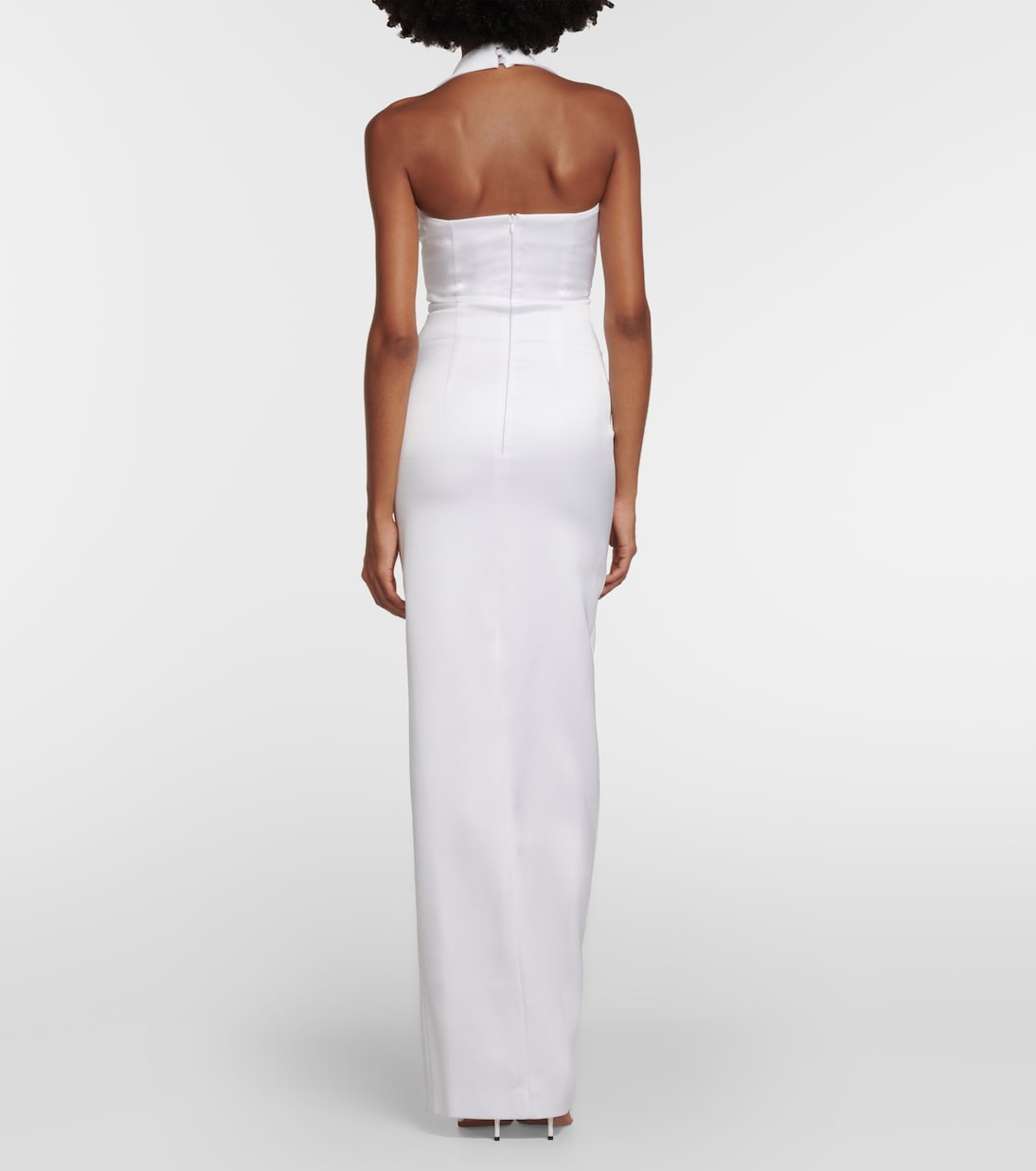 Satin halterneck Fishtail Gown