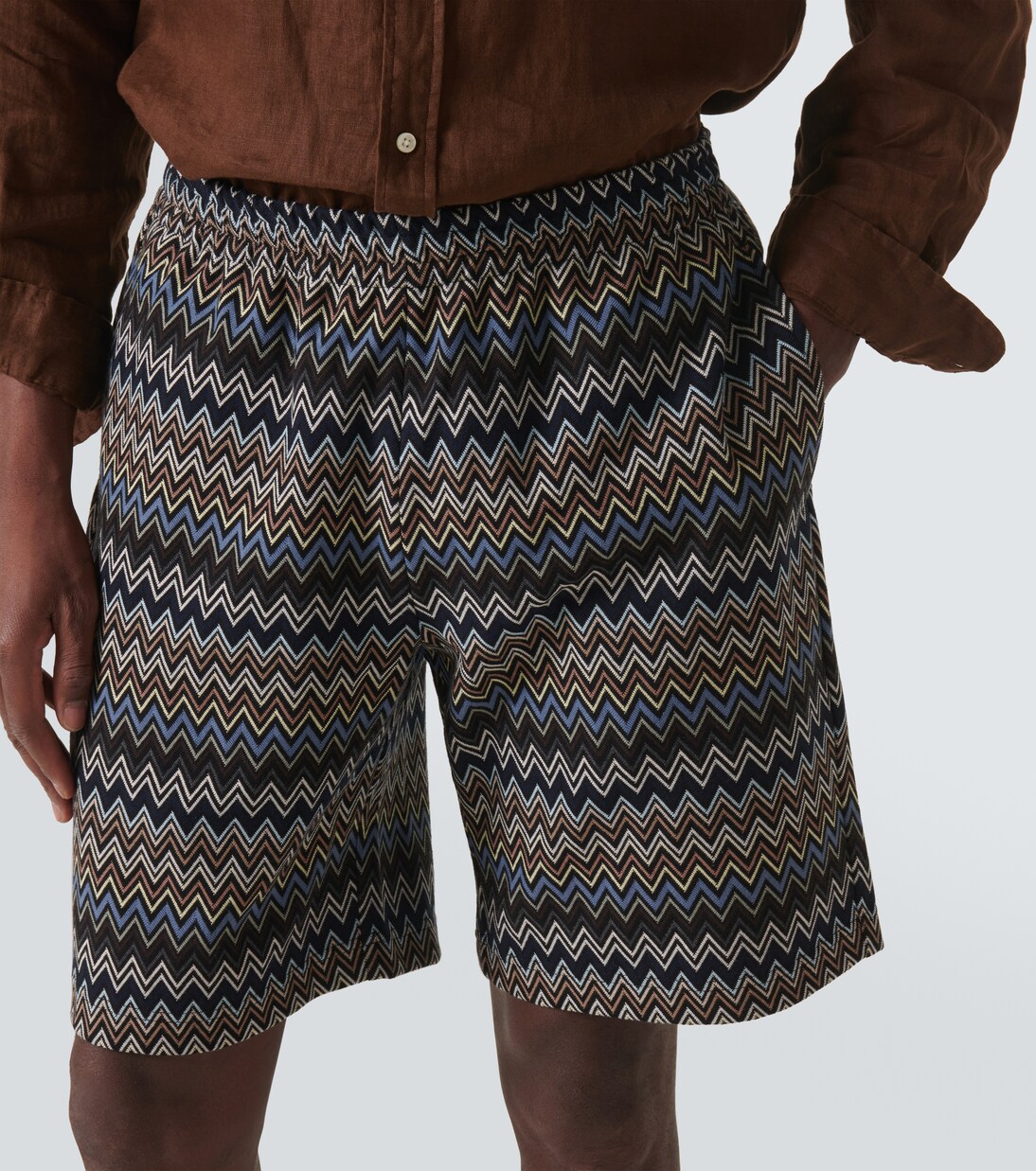 Laneus Multicolor Cotton Bermuda Shorts