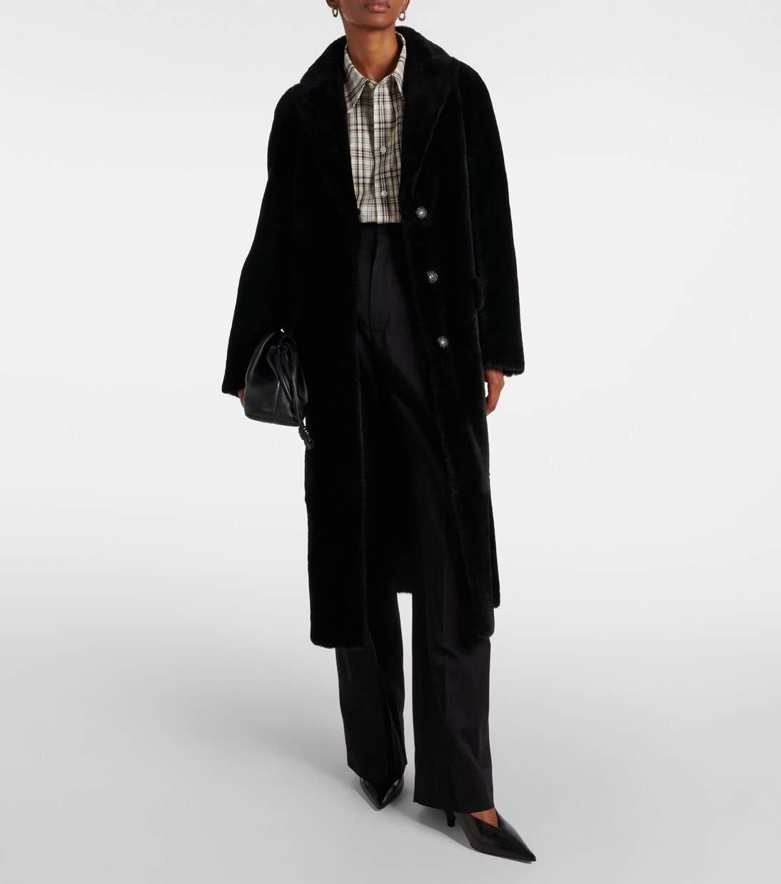 Mallory - Black Shearling Coat