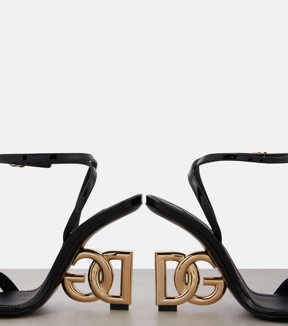 Keira logo patent leather sandals in black - Dolce Gabbana | Mytheresa