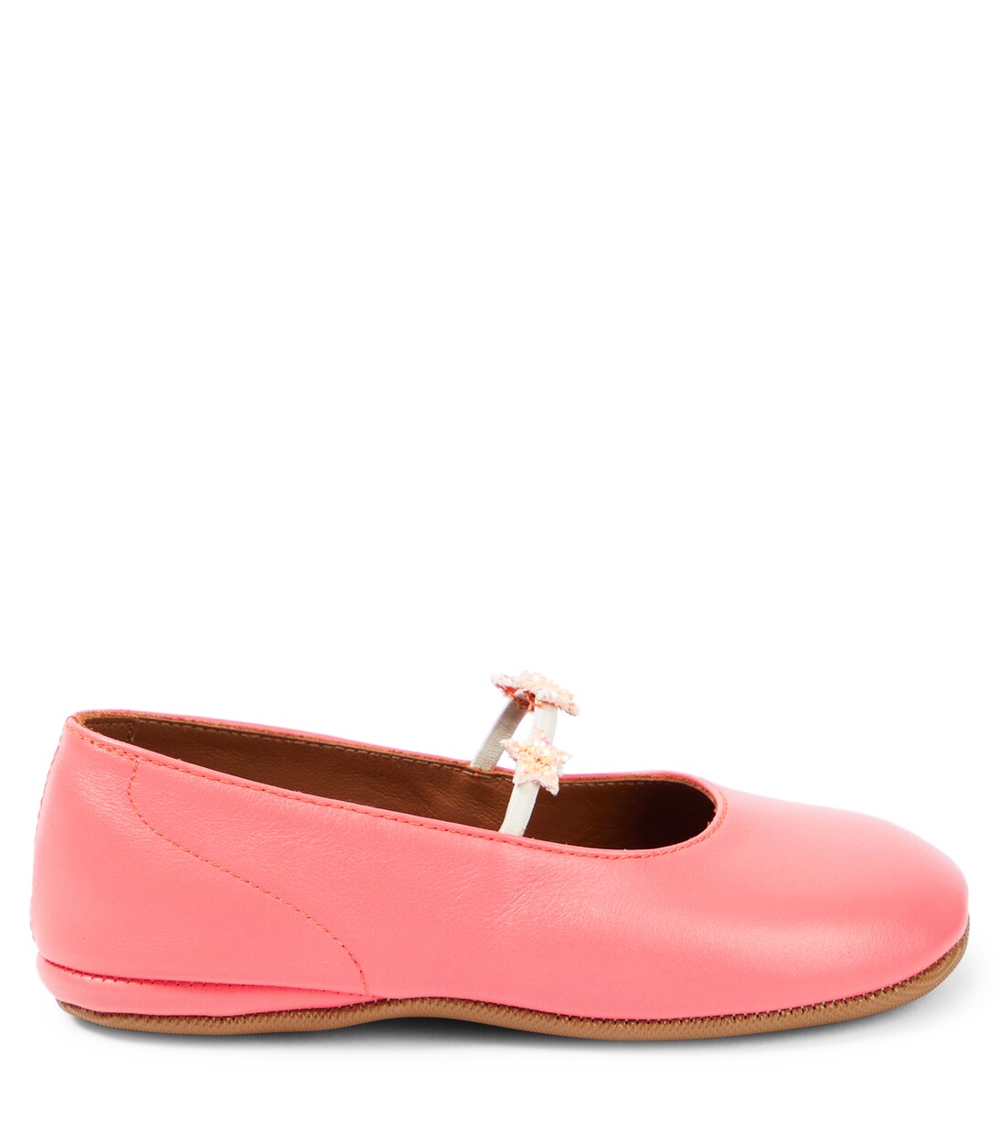appliqué leather ballet flats in pink Pe Pe Mytheresa