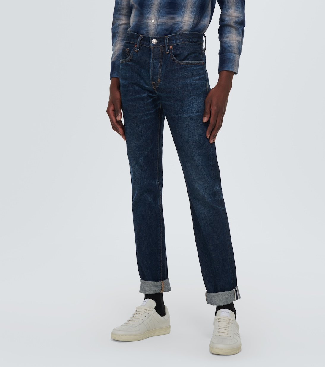 Mid-Rise Slim Jeans in Blau - Tom Ford | Mytheresa