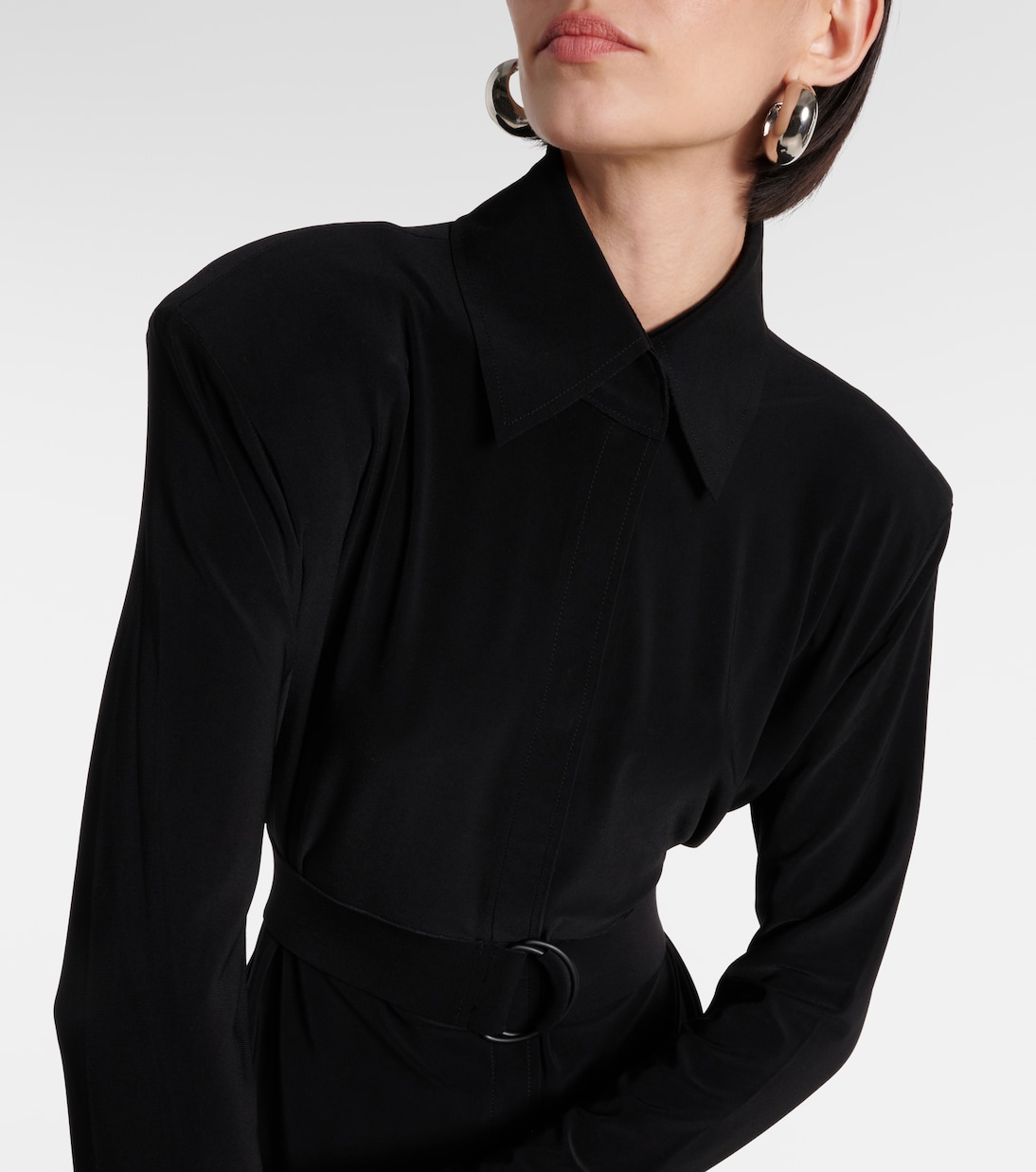Belted shirt dress in black - Norma Kamali | Mytheresa