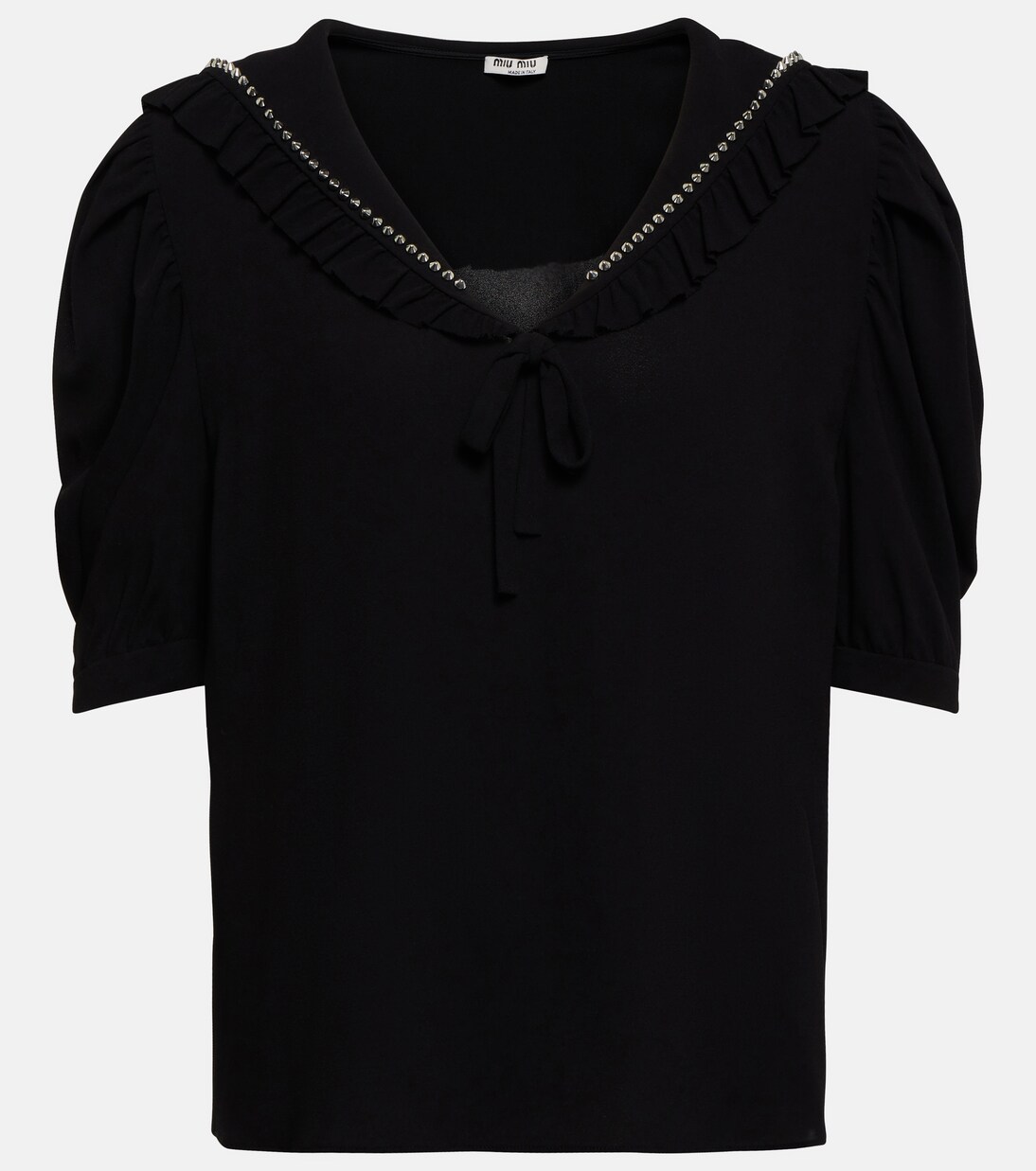 Embellished collared blouse | Miu Miu