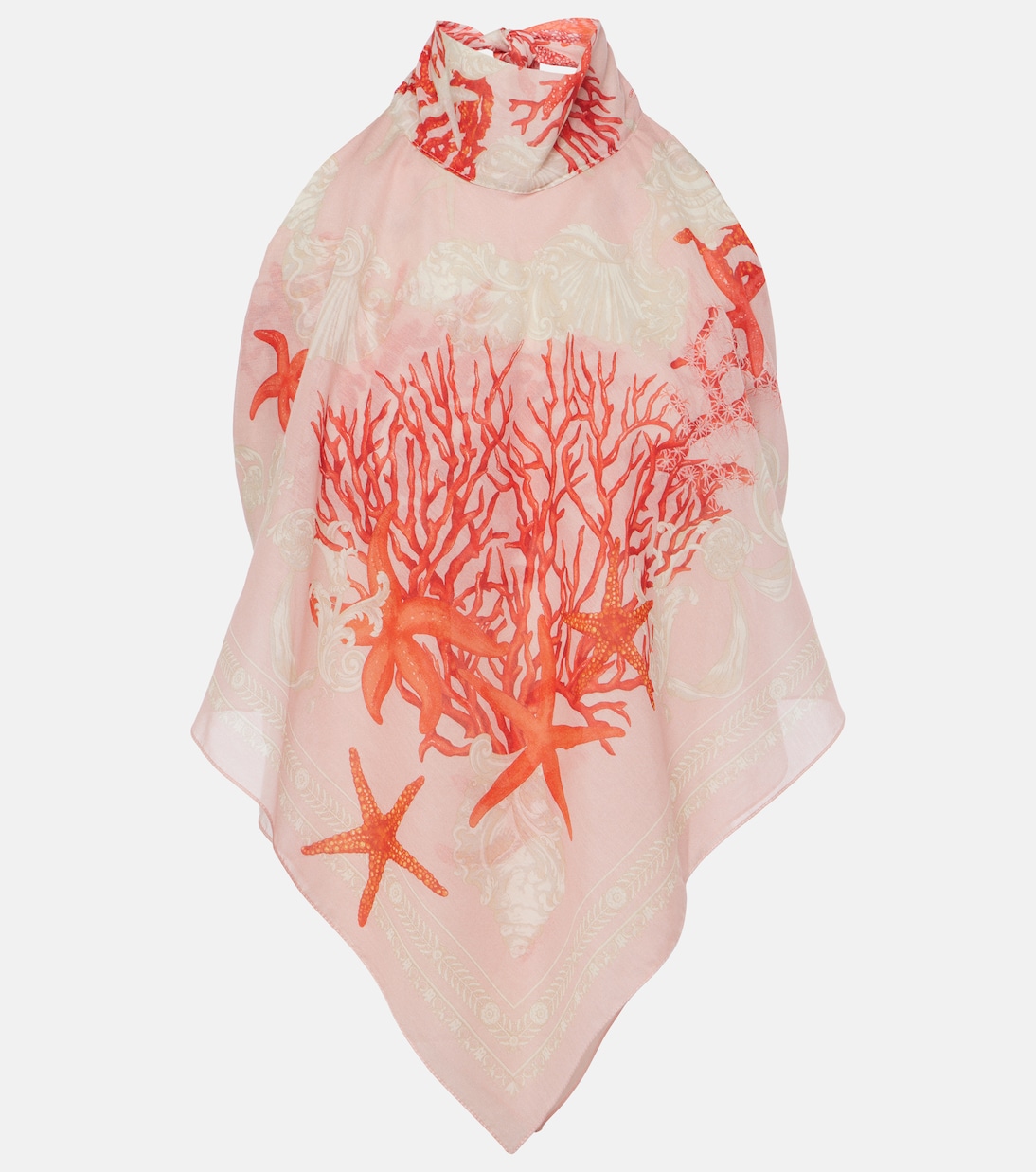 Top Barocco Sea aus Baumwolle und Seide in Pink - Versace | Mytheresa