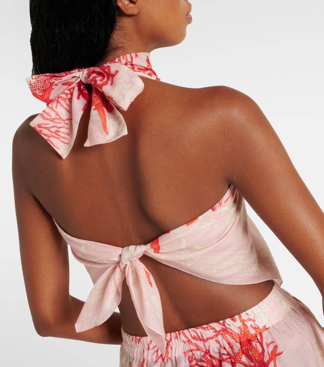Top Barocco Sea aus Baumwolle und Seide in Pink - Versace | Mytheresa