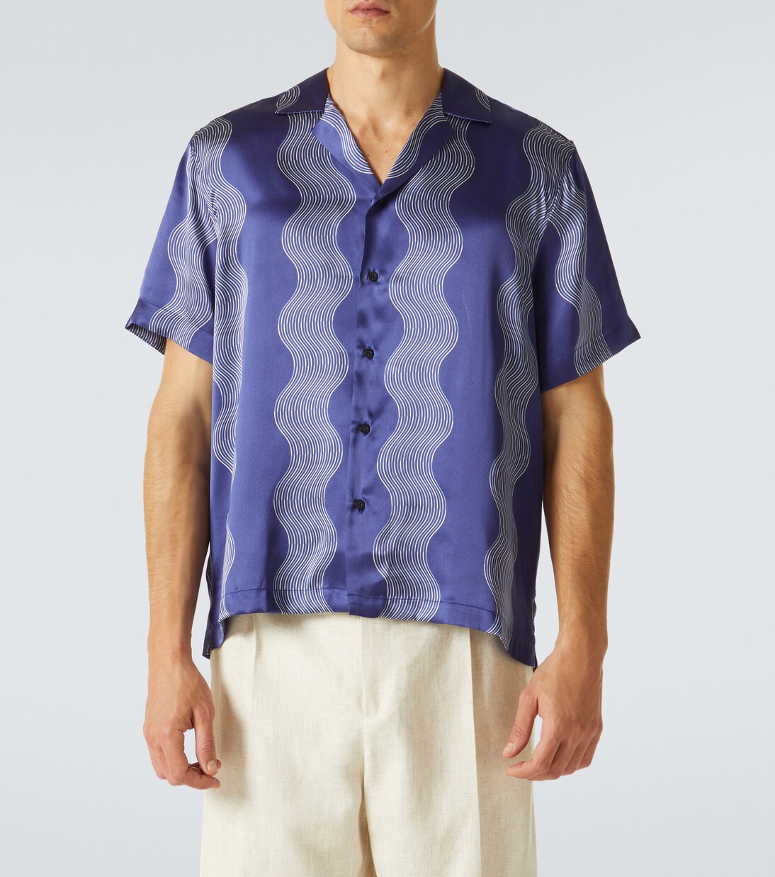 Printed Bowling Shirt in Silk main image 1