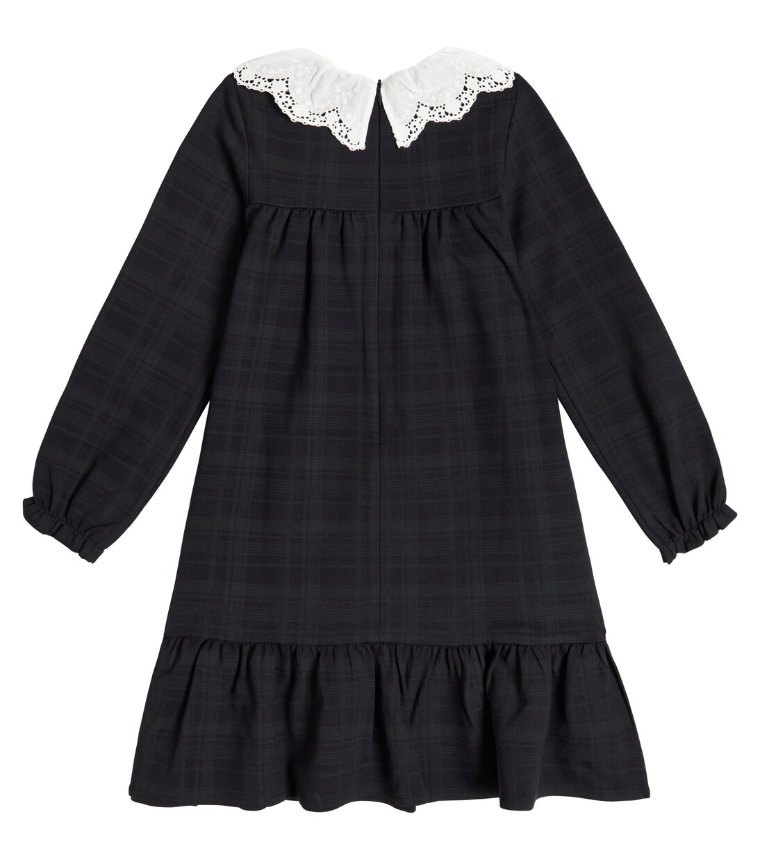Checked ruffle-trimmed dress in blue - Tartine Et Chocolat | Mytheresa