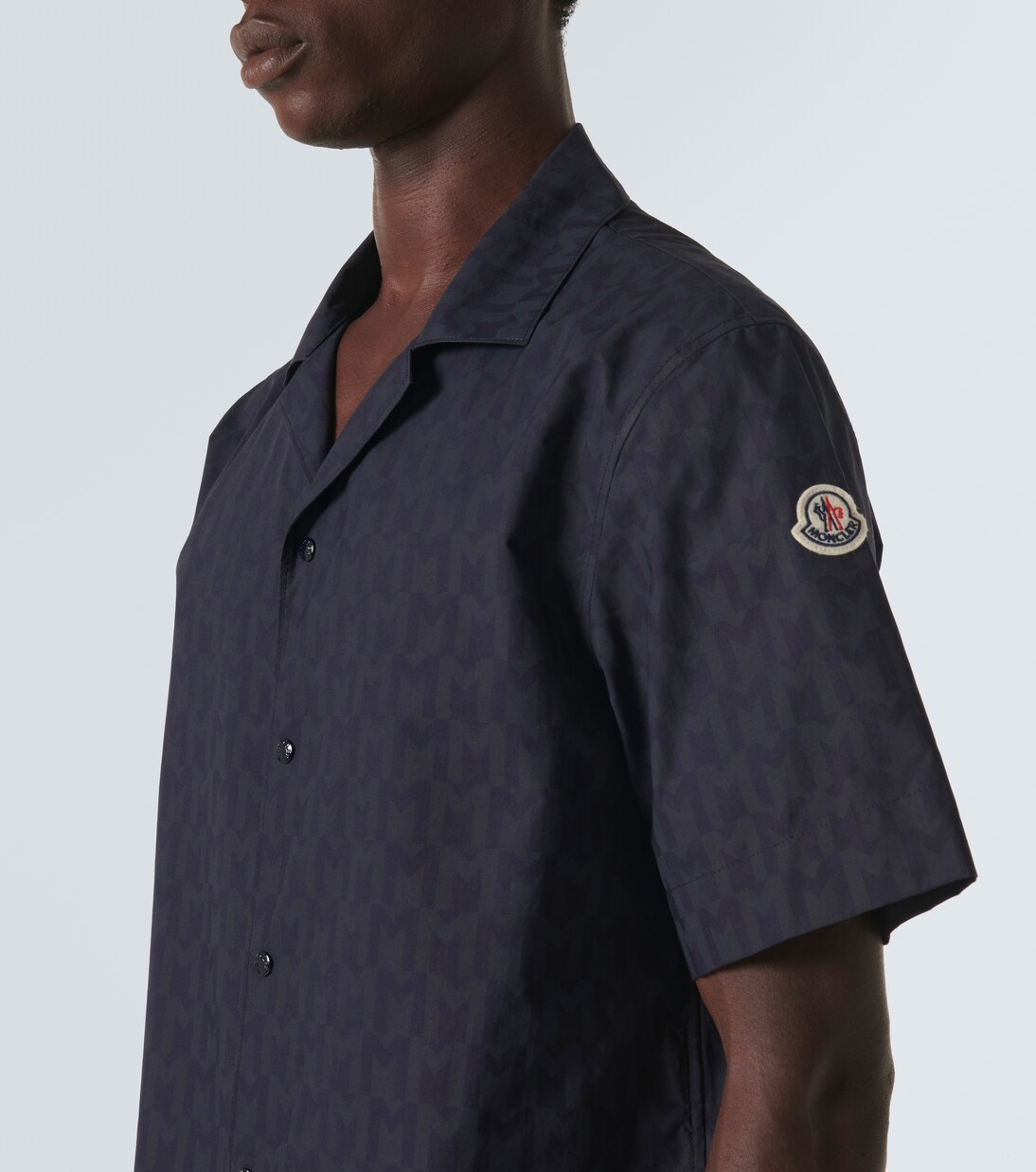 Monogram Moncler Monogram cotton shirt in blue - Moncler | Mytheresa