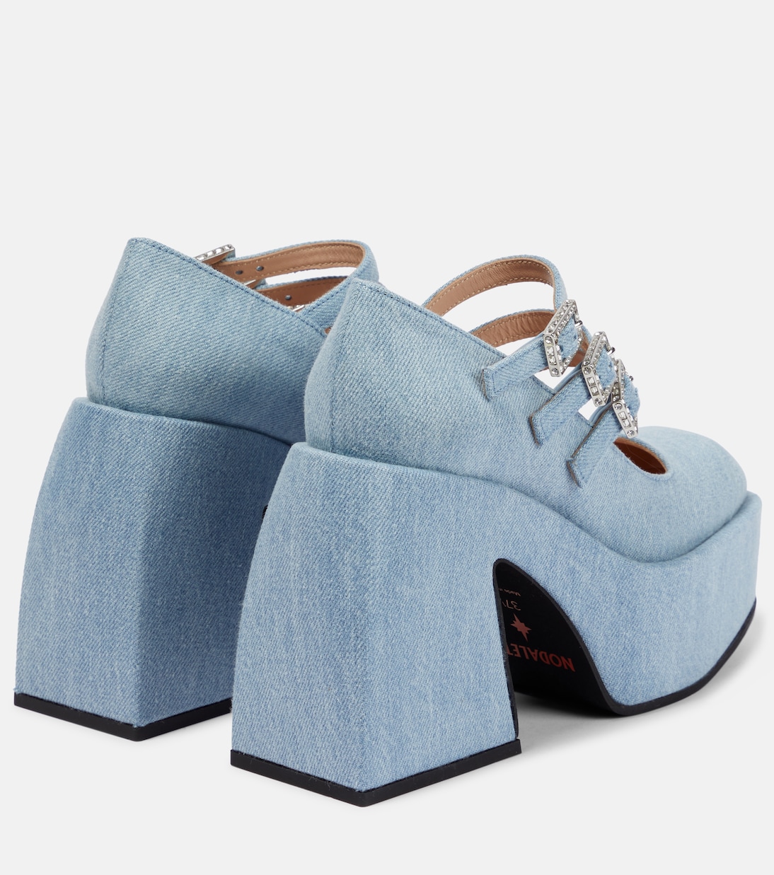 denim platform pumps