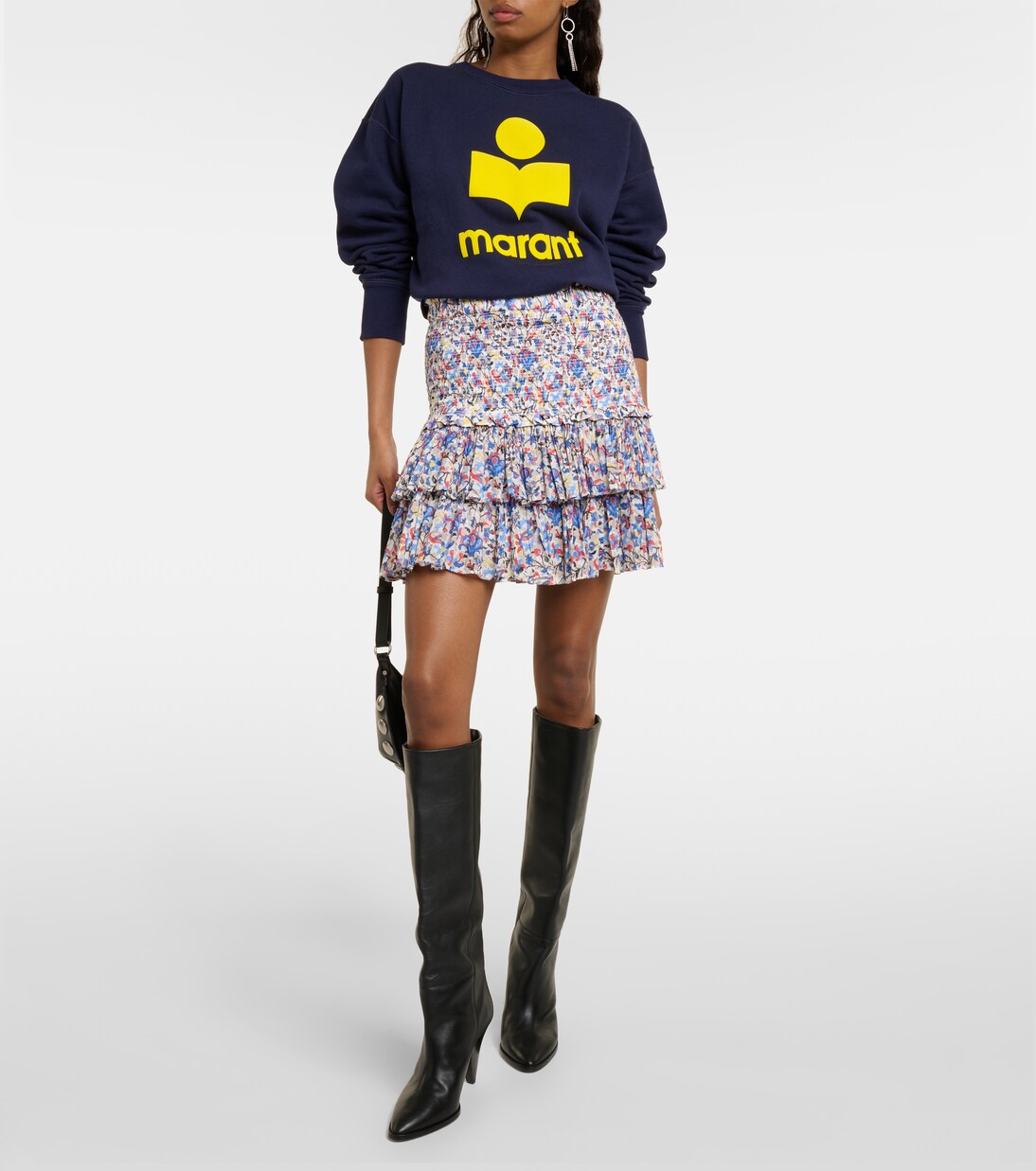 Moby logo jersey sweatshirt in blue - Marant Etoile | Mytheresa 