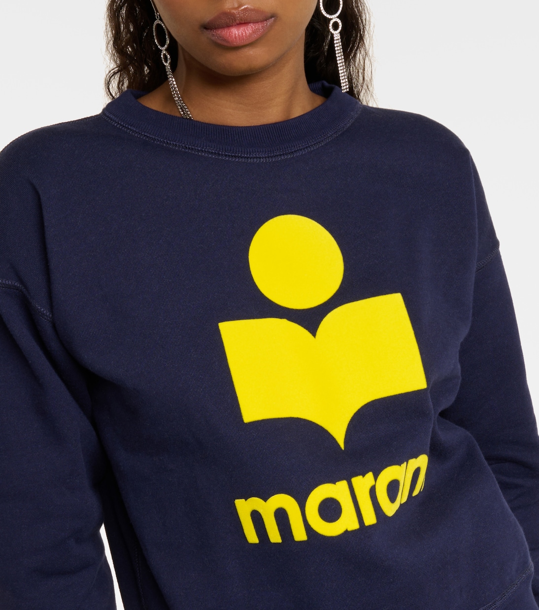 Moby logo jersey sweatshirt in blue - Marant Etoile | Mytheresa 