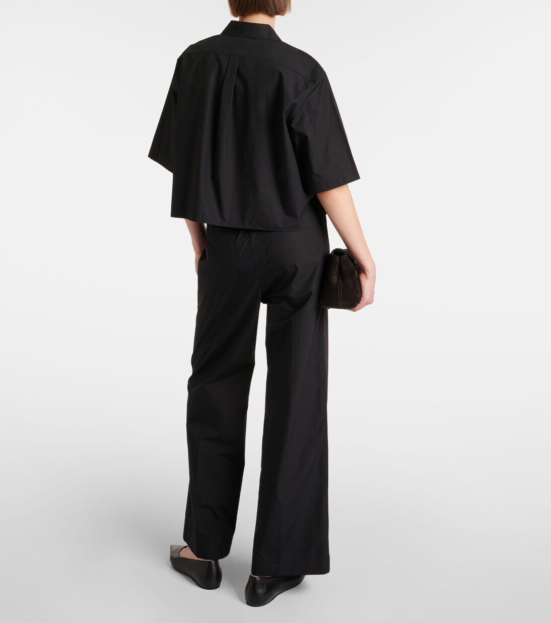 Cropped-Hemd aus Baumwolle in Schwarz - Toteme | Mytheresa 