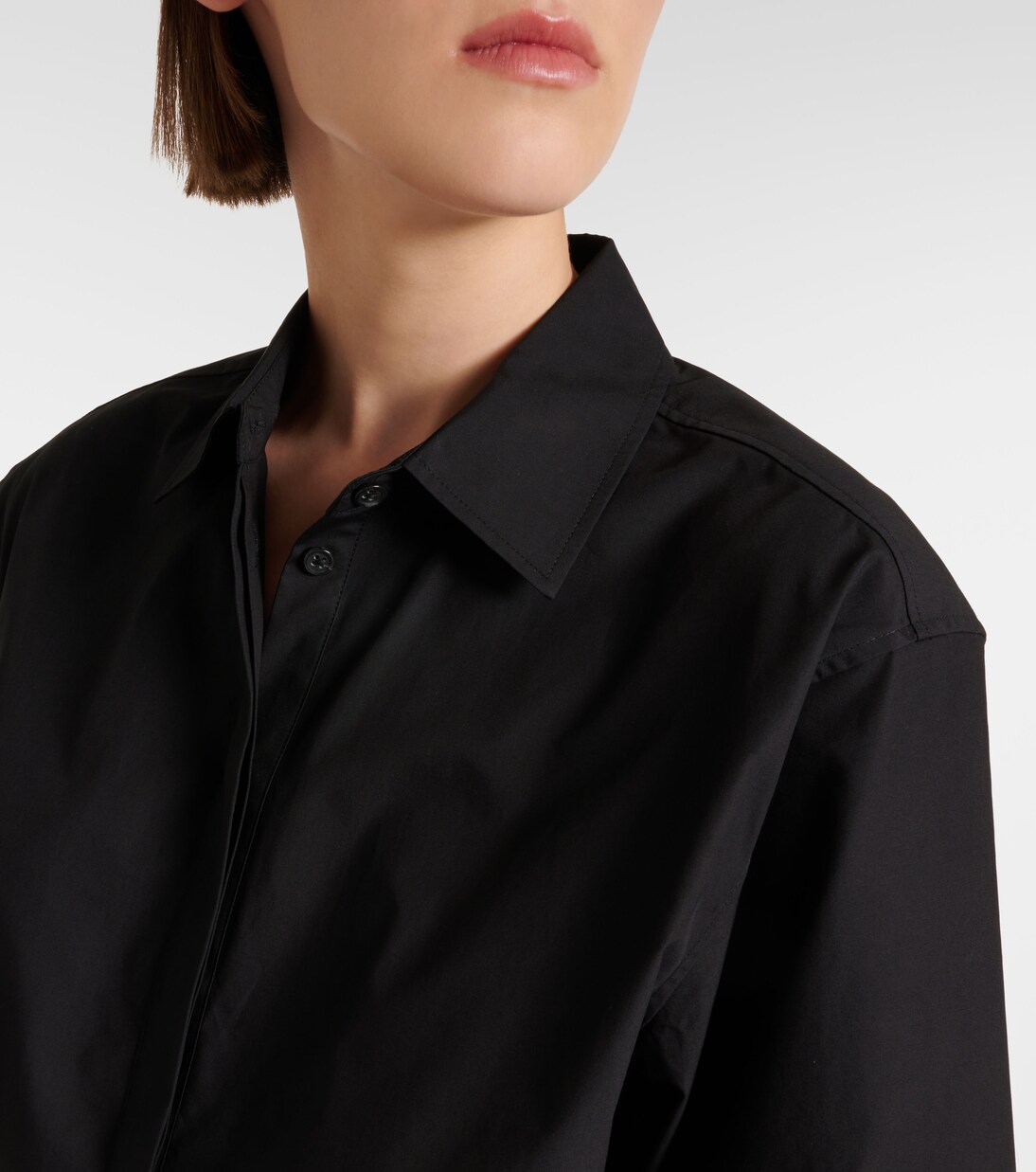 Cropped-Hemd aus Baumwolle in Schwarz - Toteme | Mytheresa 