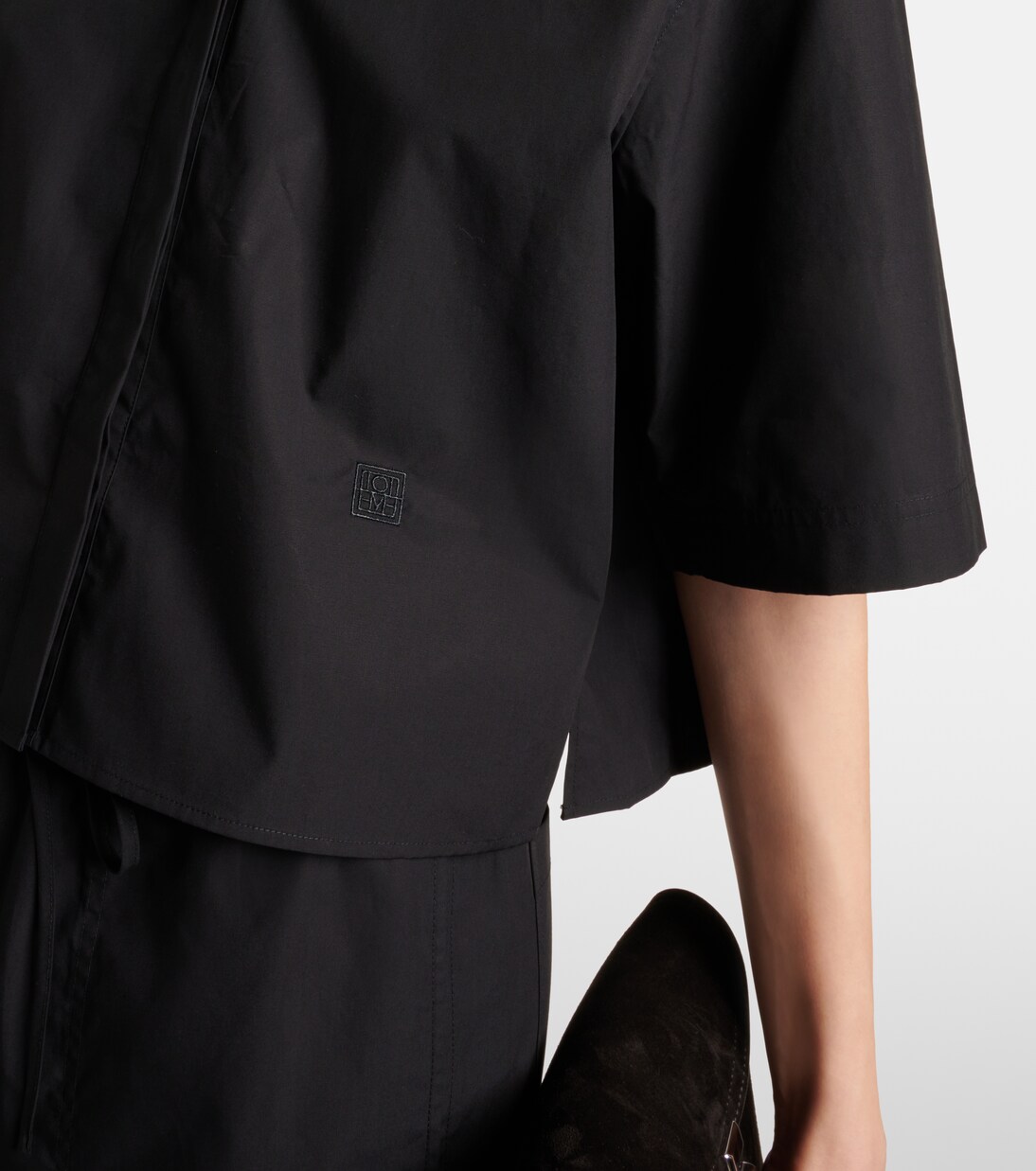 Cropped-Hemd aus Baumwolle in Schwarz - Toteme | Mytheresa 