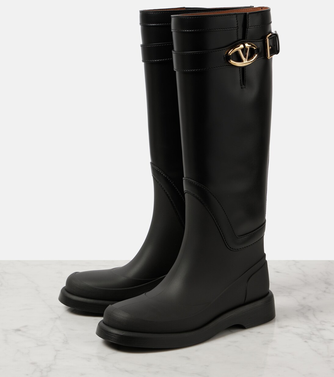 Stiefel VLogo Bold aus Leder in Schwarz - Valentino Garavani 