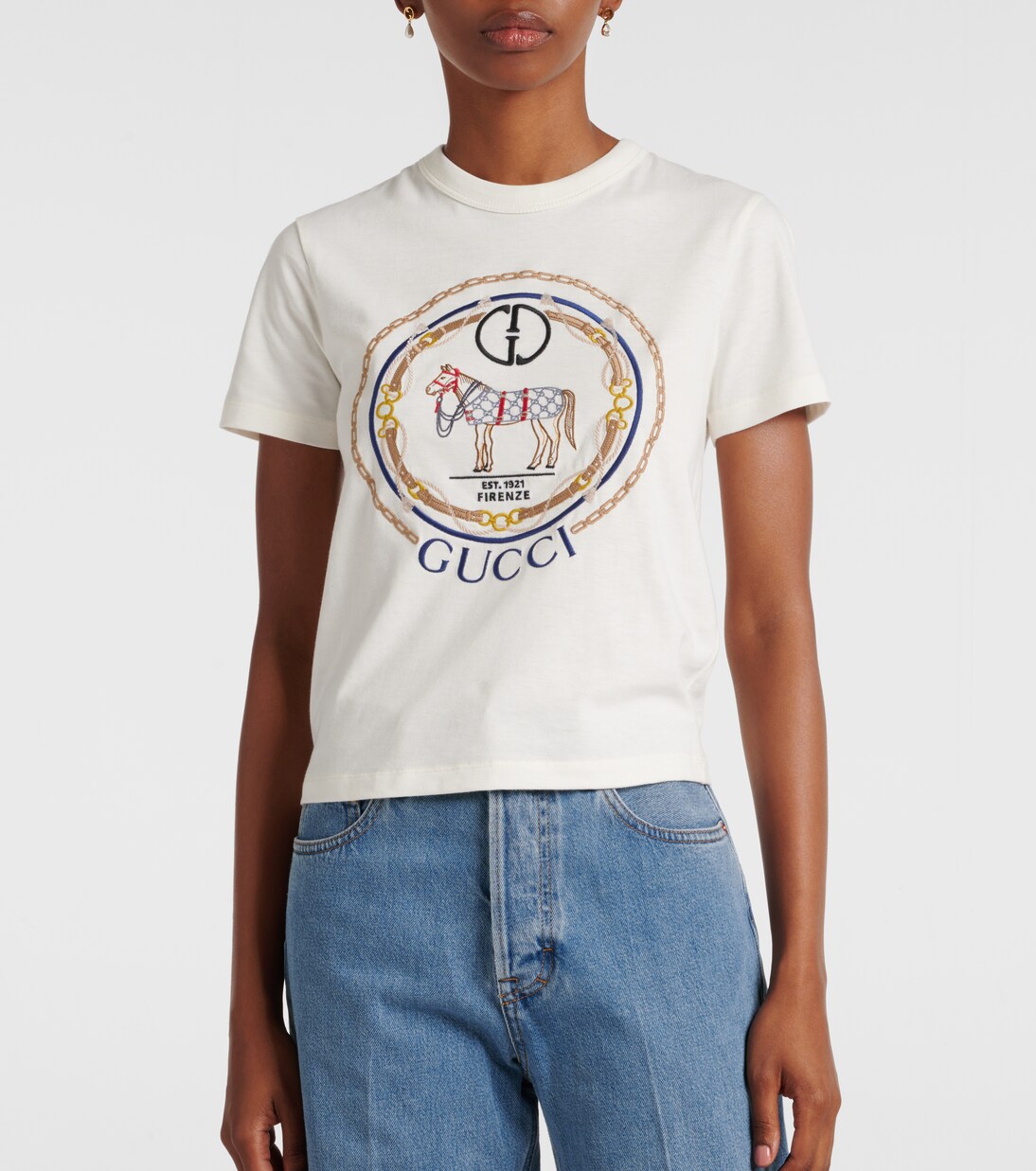 T-Shirt Interlocking G aus Baumwoll-Jersey in Multicolor - Gucci 