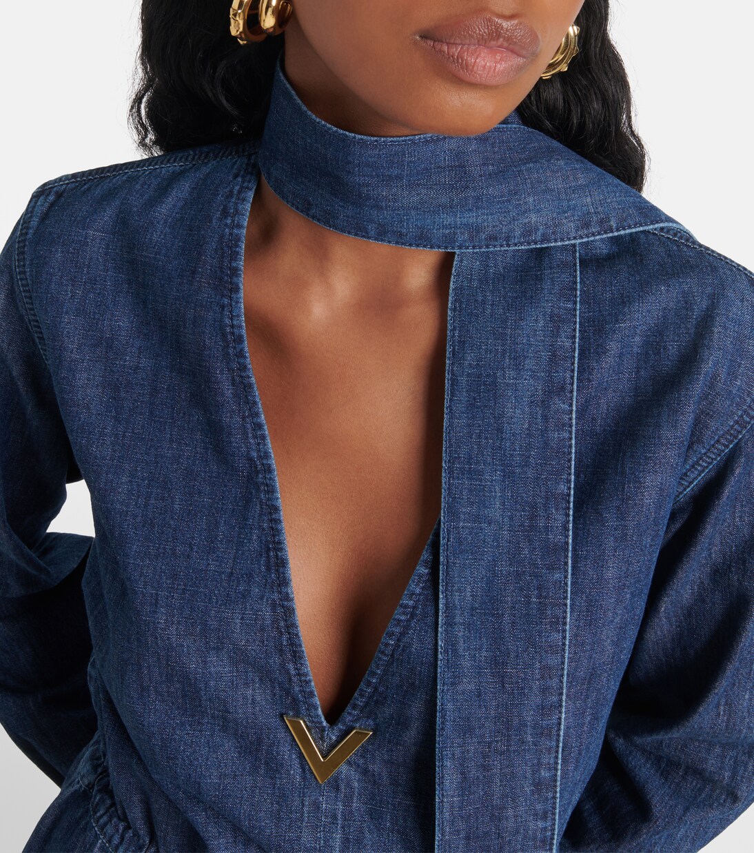 Better Together Halter Denim Playsuit Blue main image 1